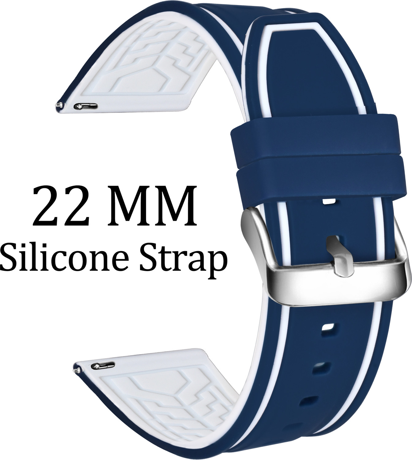Image of TIMEWEAR Strap with Quick Release Pin Sidebar, Compatible Watches with Lug width 22 mm Silicone Watch Strap