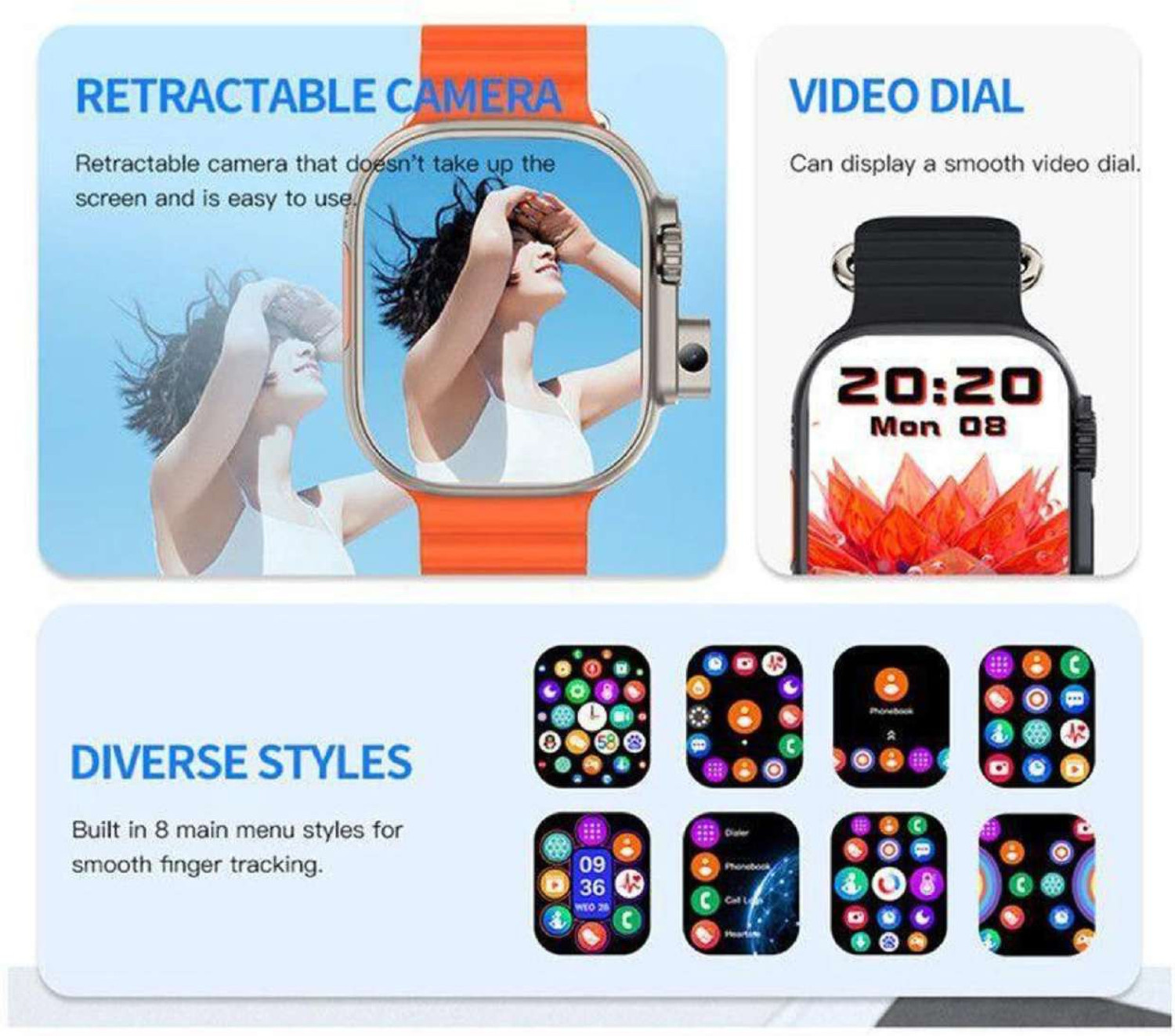 Image of Amozkart Android Smart Watch Support 5G /4G SIM /Wi-Fi /Bluetooth Smartwatch X199 Smartwatch