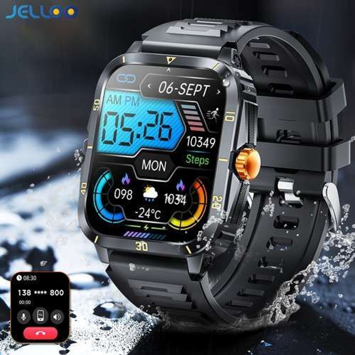 Image of Onikuma T800 BT watch 2in Big Screen Sunlight Proof Display Music Play Insta WA Notifier Smartwatch