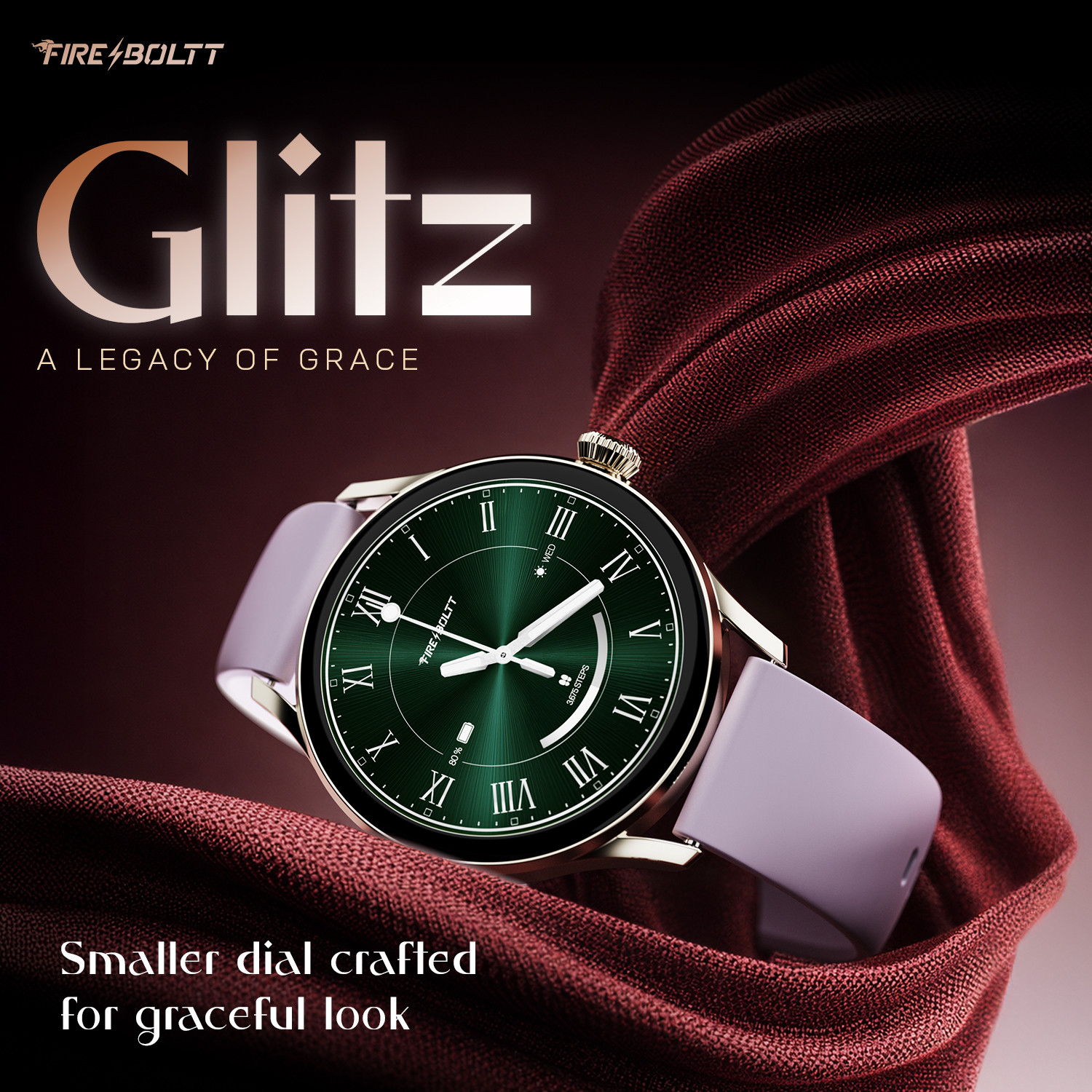 Image of Fire-Boltt Glitz 1.19 AMOLED Display, Rotating Crown, 1000 Nits, BT Call, Metal Body Women Smartwatch