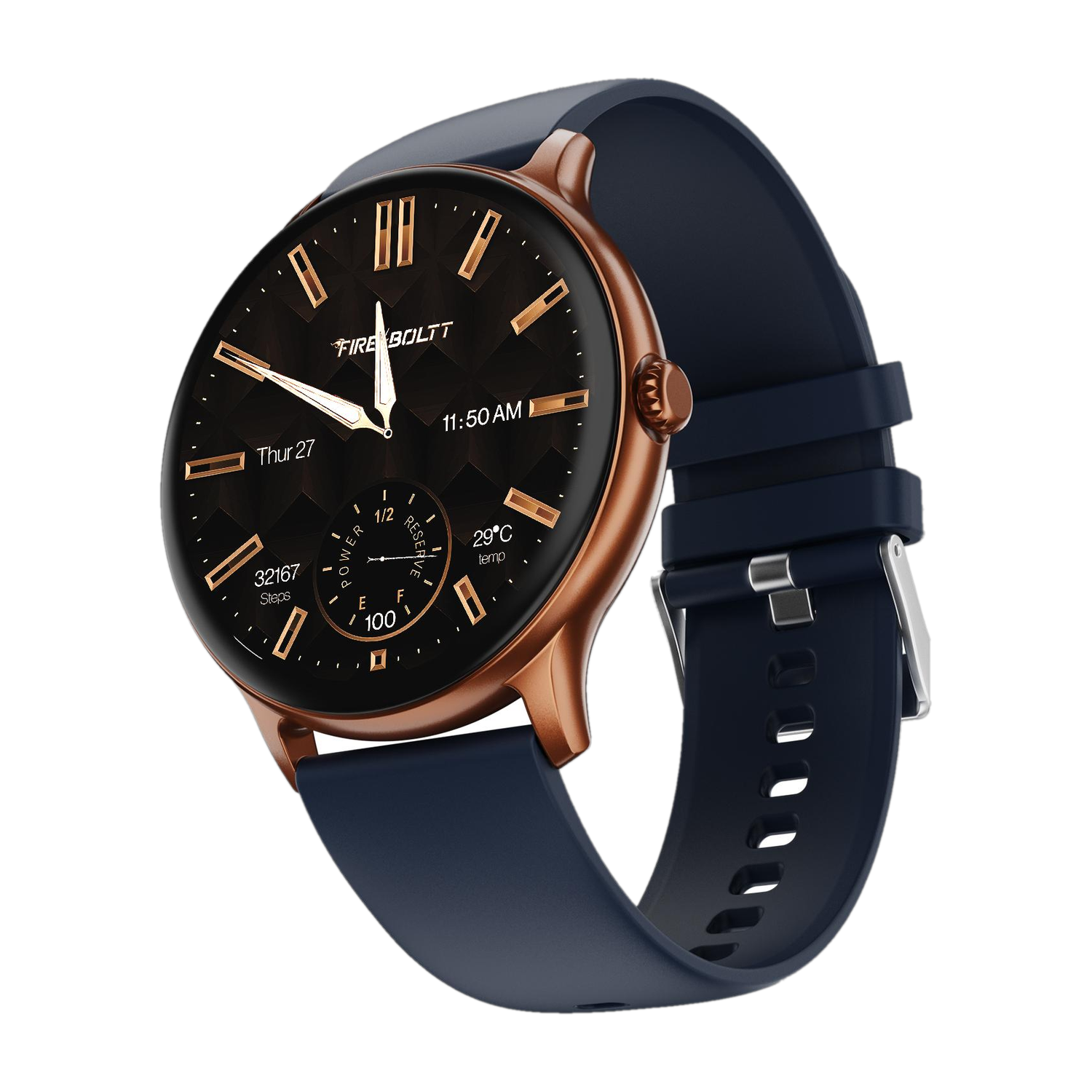 Fire-Boltt Ninja Talk 35.3mm (1.39) Round Bluetooth Calling Metal Body,120 Sports Modes Smartwatch
