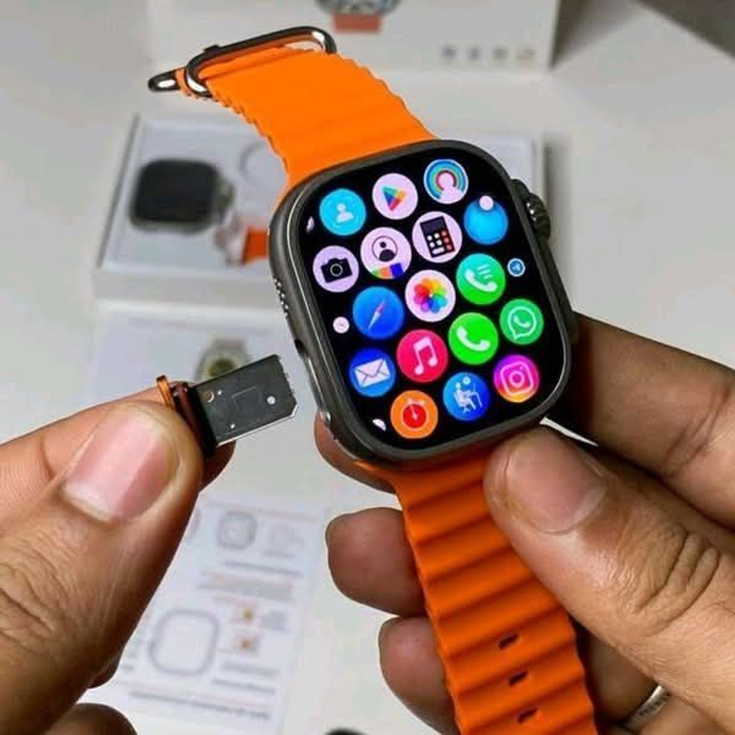 Image of TECHIO T800 ULTRA SMART WATCH ORANGE Smartwatch