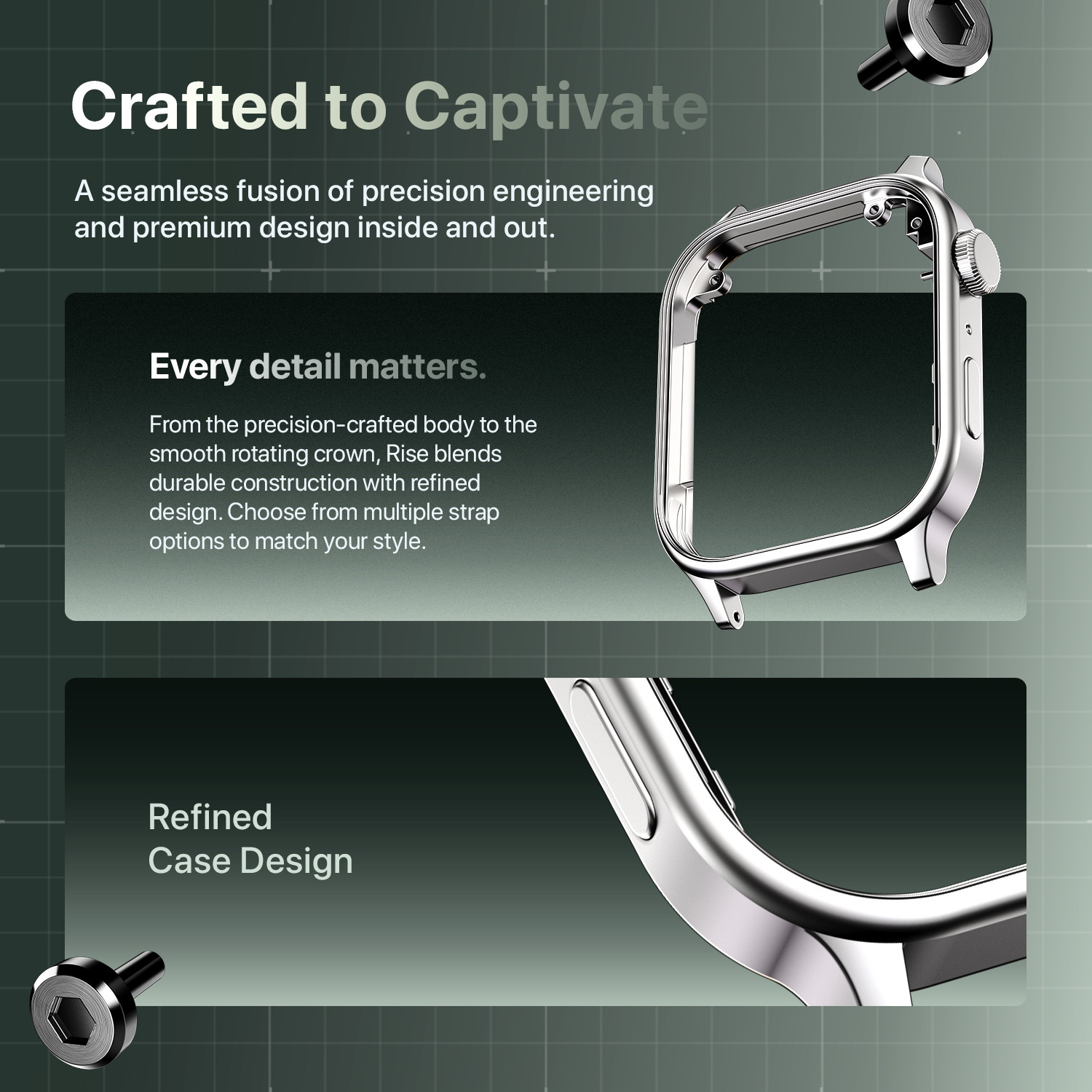 Image of Fire-Boltt Rise Bluetooth Calling 47mm (1.85) & Rotating Crown, 123 Sports Smartwatch