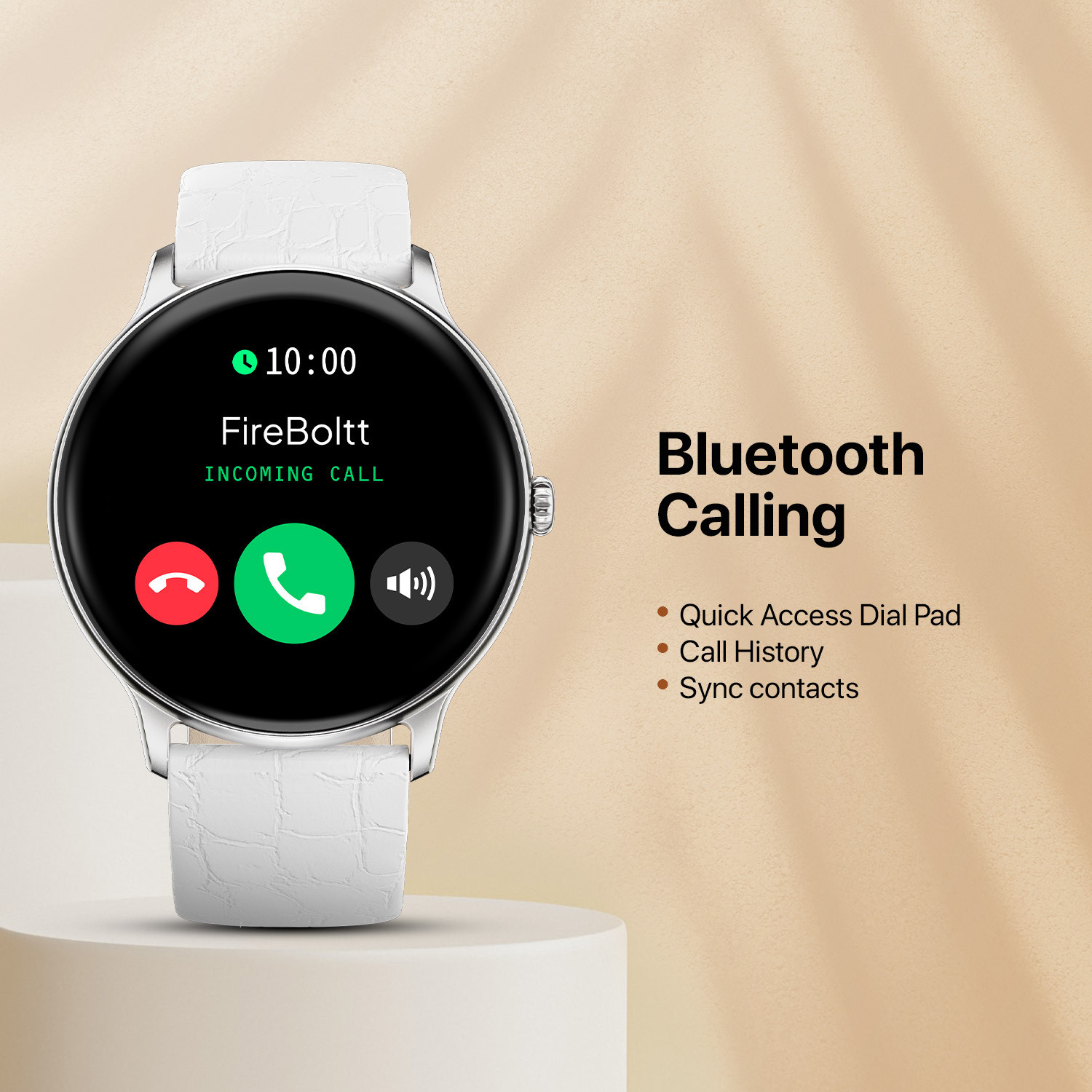 Image of Fire-Boltt Ninja Talk 35.3mm (1.39) Round Bluetooth Calling Metal Body,120 Sports Modes Smartwatch