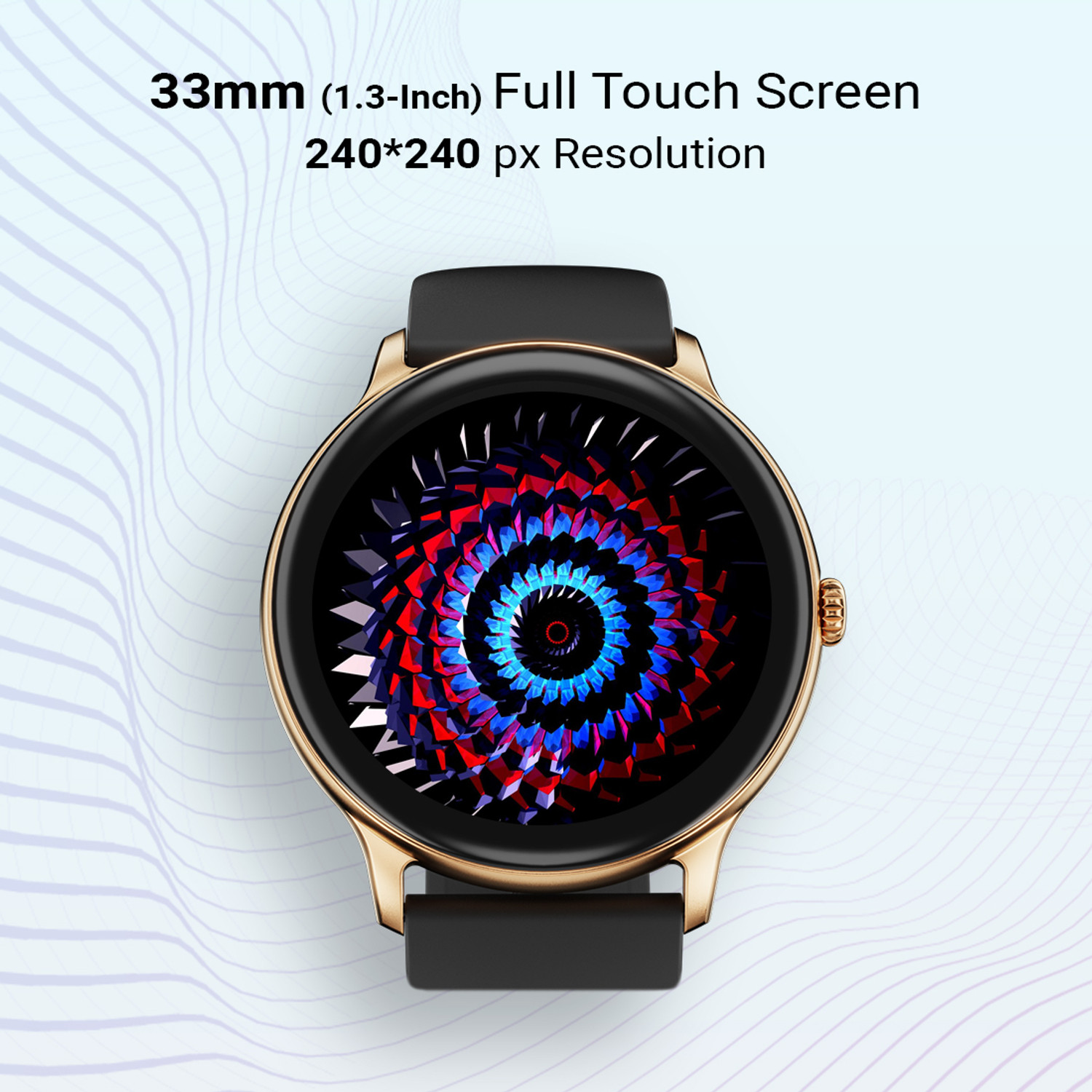 Image of Fire-Boltt Hurricane 33.02mm (1.3) Curved Glass Display with BT Calling, 100+ Sports Modes Smartwatch