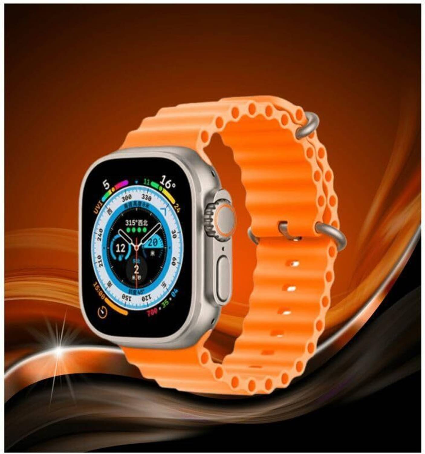 Fuziqra T800 Ultra Smart Watch with Full Screen Touch Display Blu