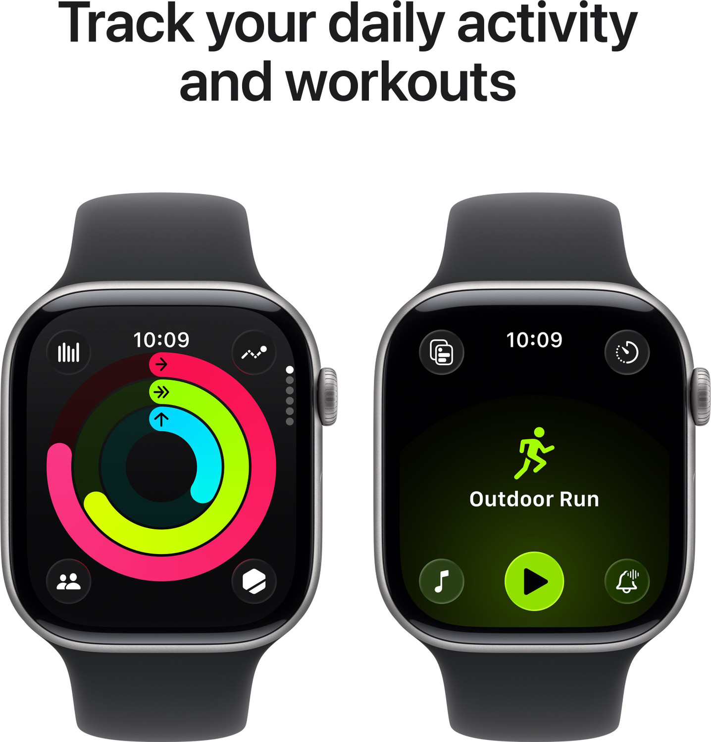 Image of Apple Watch Series 11 GPS + Cellular 46mm Grey Aluminium Case Black Sport Band - M /L
