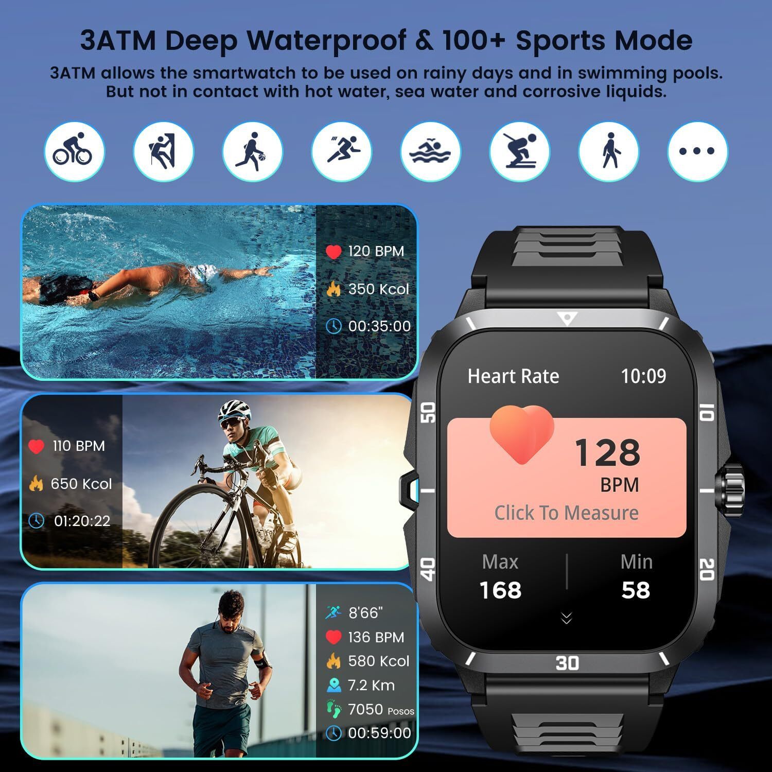 Image of FITRIC Bluetooth Calling Smart Watch 2.0 HD Display Fitness SpO2 Heart Rate Smartwatch