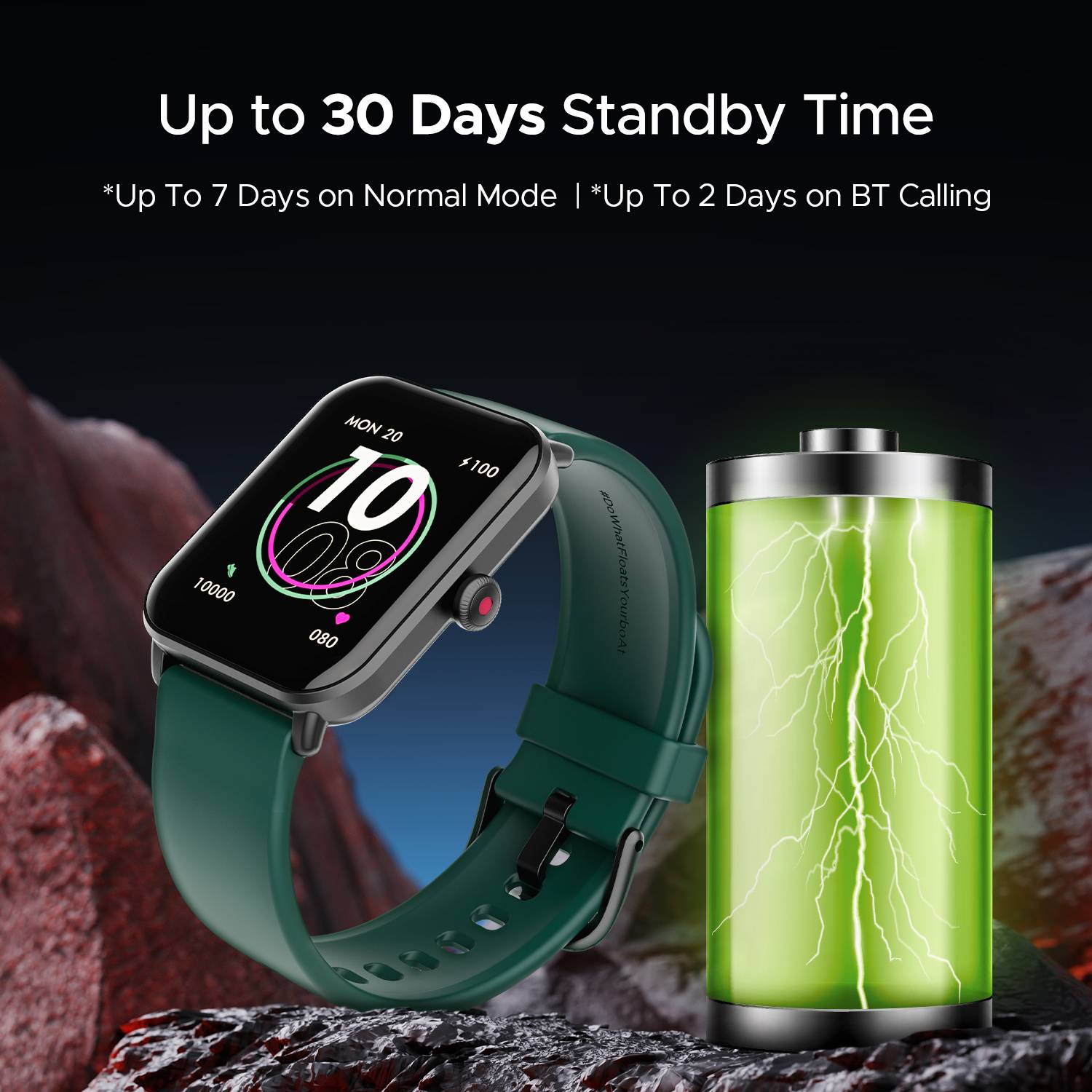 boAt Wave Fury Smartwatch Green - Image 5