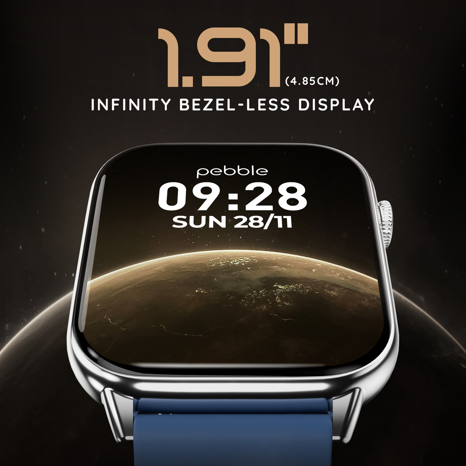 Image of Pebble Cosmos Ultra 2.0, 1.91'' 600 Nits Bezel-Less Infinite Display, Ultra-Thin Dial Smartwatch