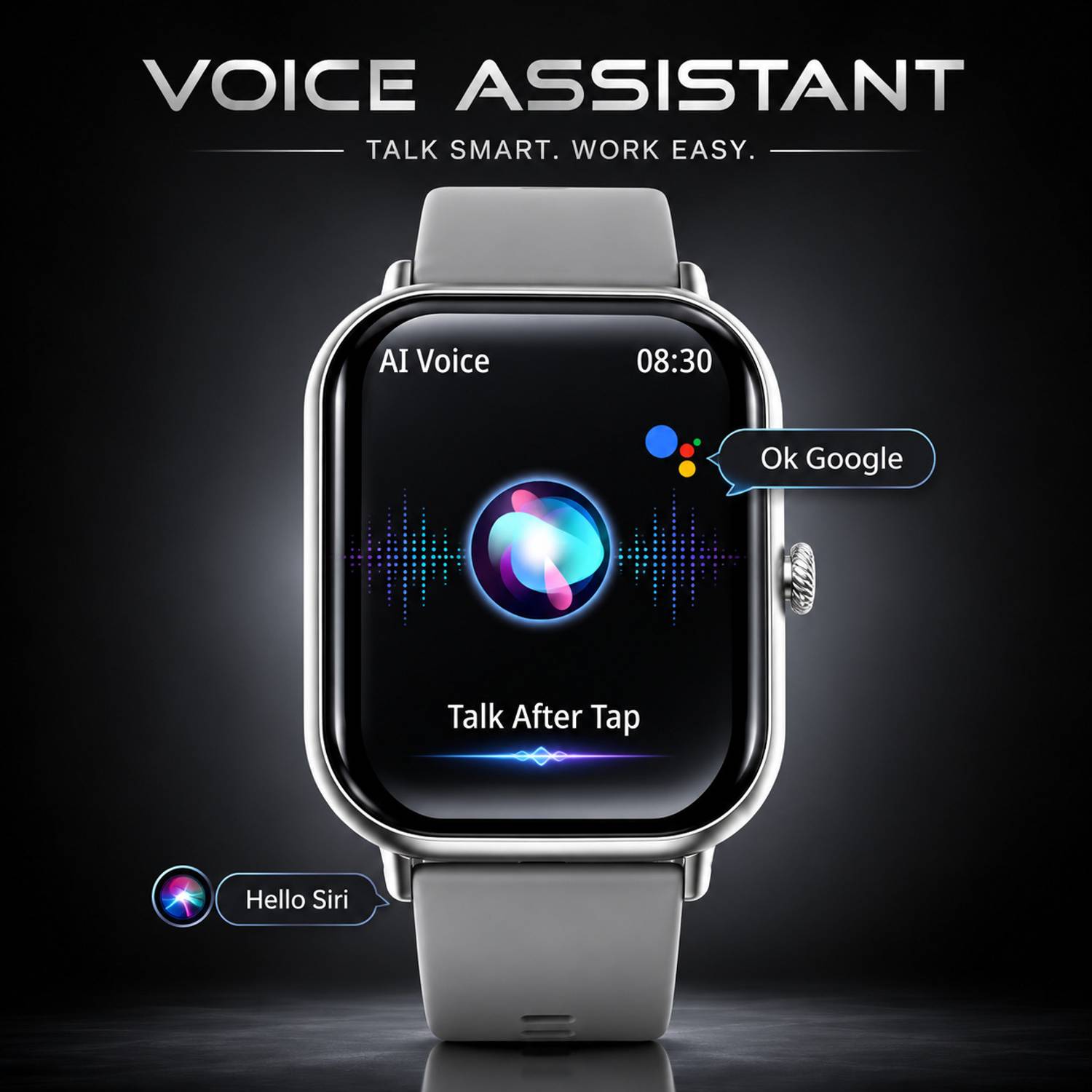 TECHIO H9 PRO MAX Smartwatch White - Image 2