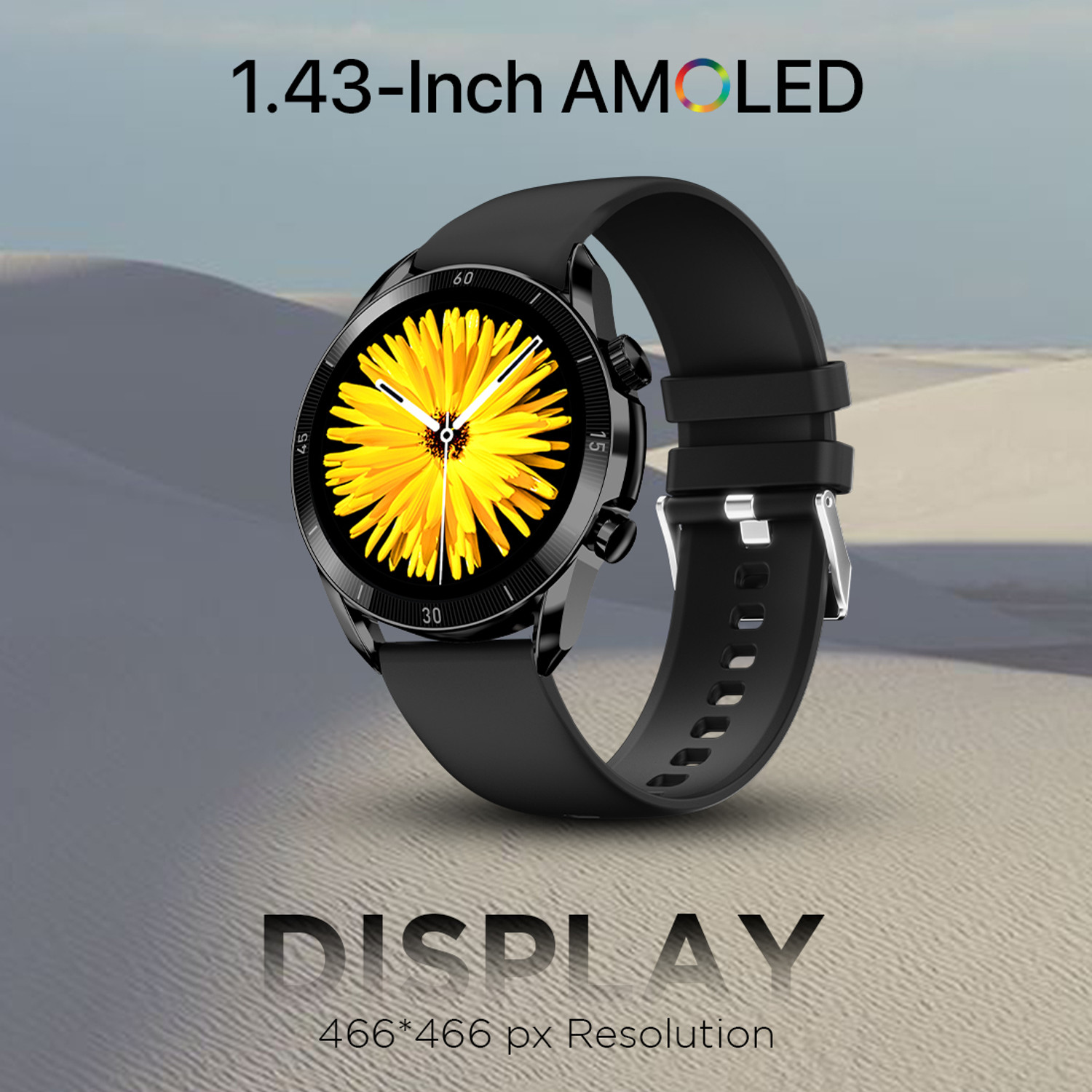 Image of Fire-Boltt Legacy 36.3mm (1.43 inch) AMOLED Display, Bluetooth Calling Wireless Charging Smartwatch