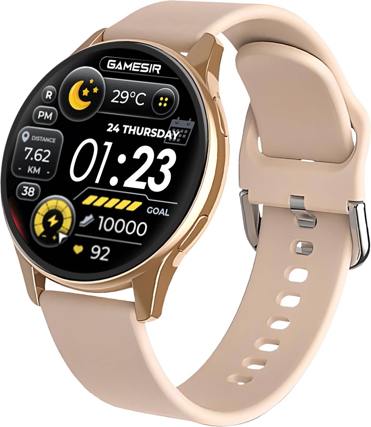 GameSir Active Gaze Pink Smartwatch with BT Calling, Fitness & sl