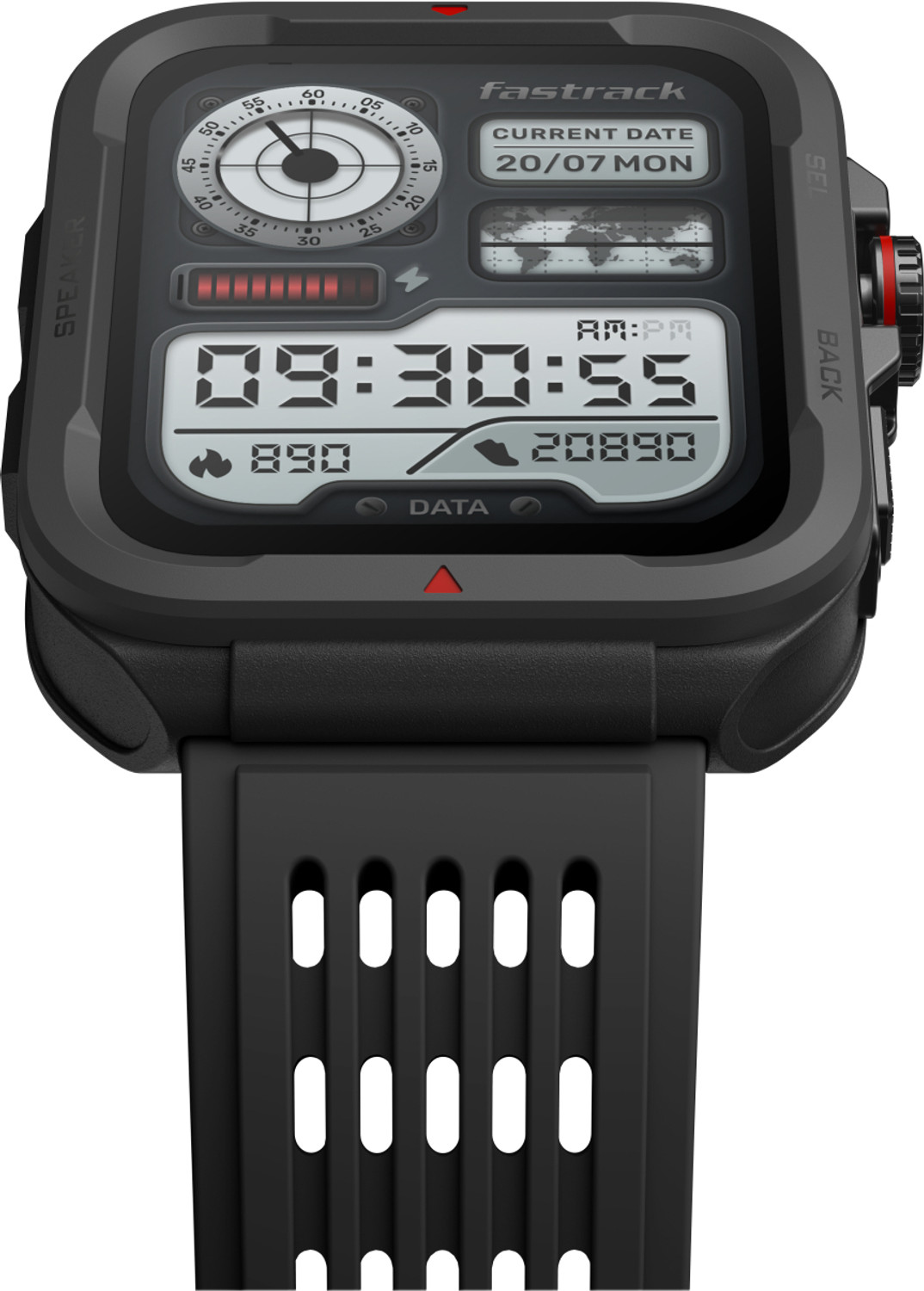 Image of Fastrack Active 1.83 inch HD Display,Functional Crown,BT Calling with Advanced Chipset Rugged Smartwatch