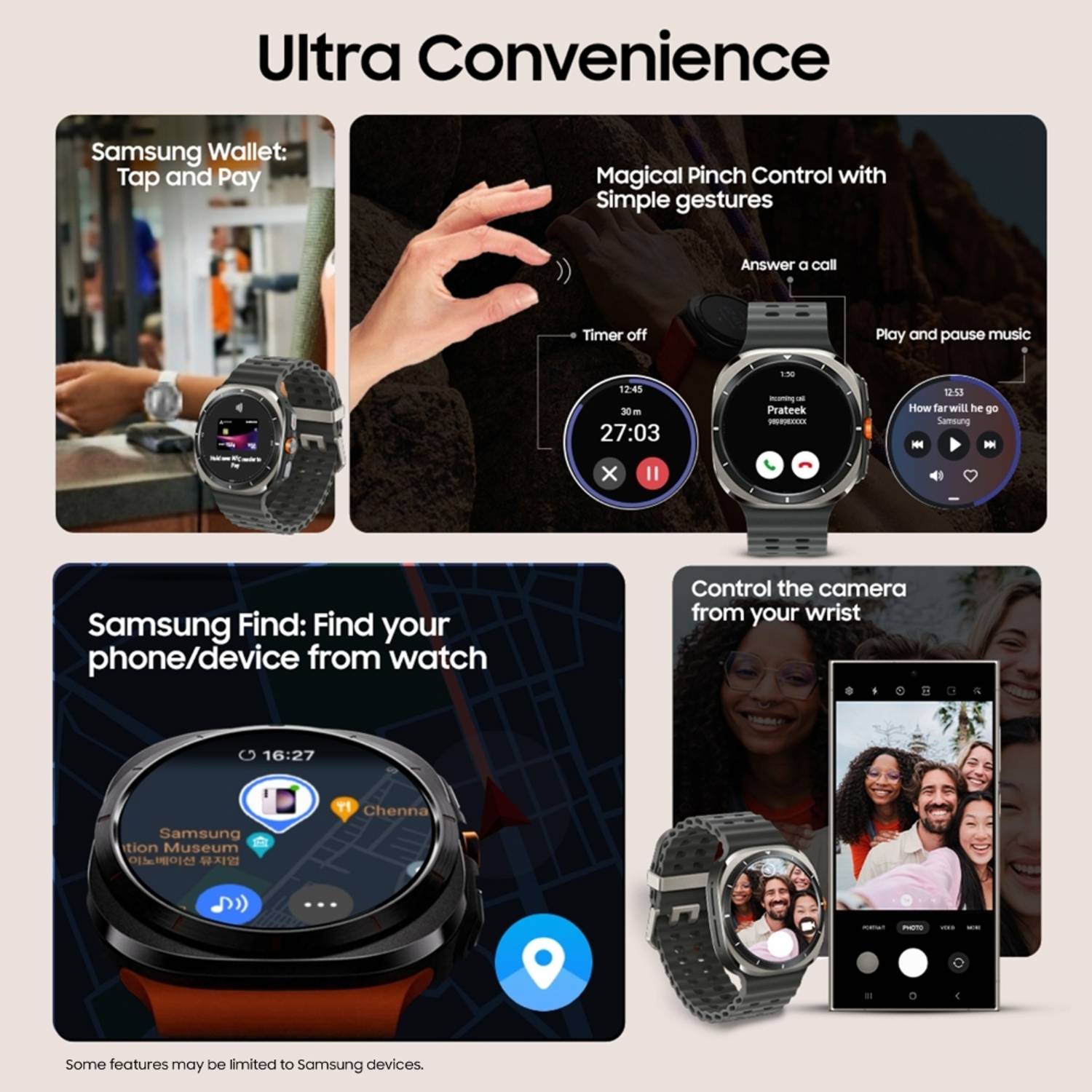 Samsung Galaxy Watch Ultra 2025 (Gray Strap, Large)