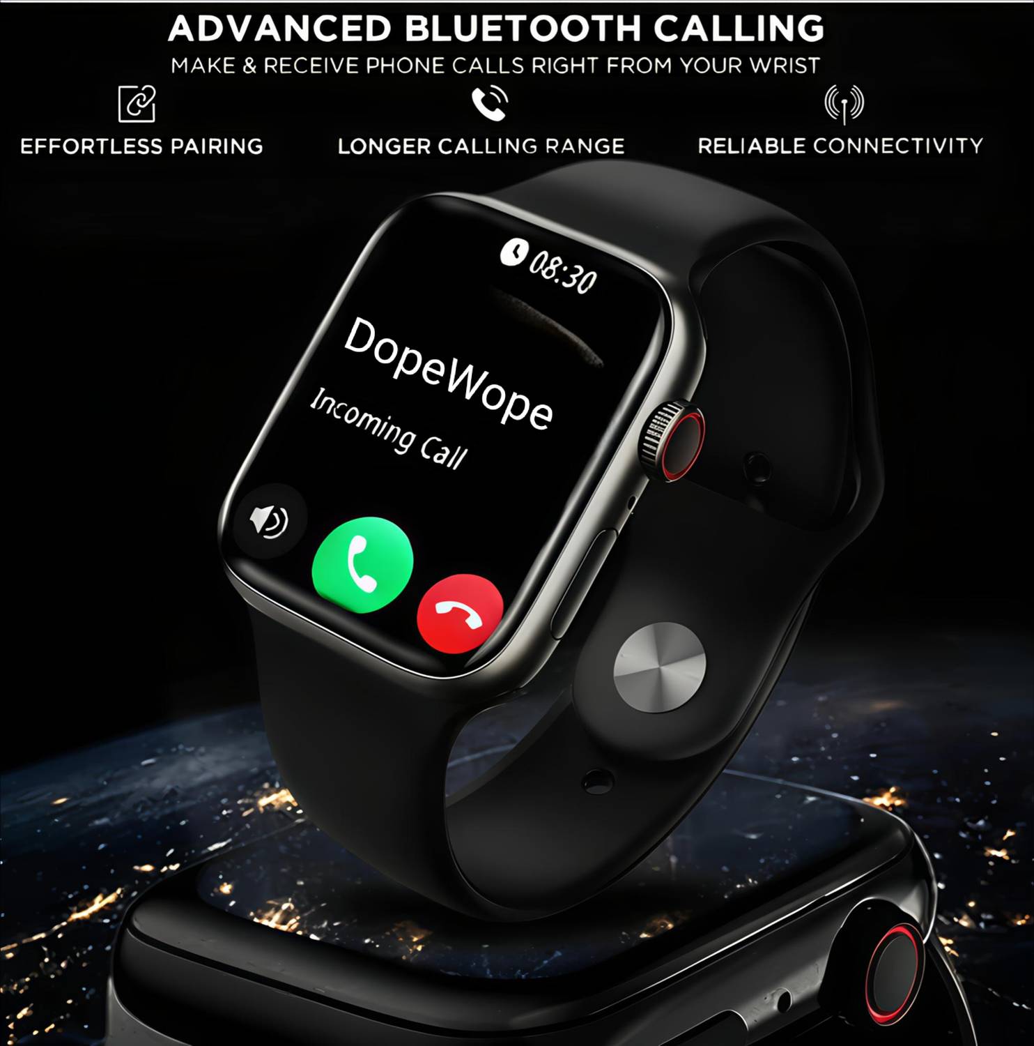 Techy Alpha T500 Pro 1.54" HD Display Bluetooth Calling, Fitness,