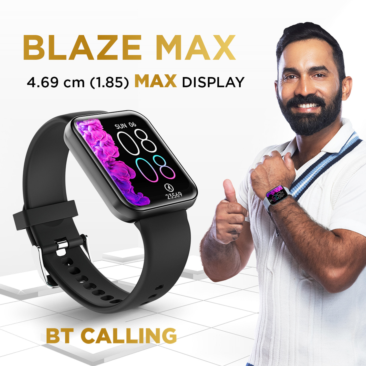 Image of Gizmore Blaze Max 1.85 inch BT Calling Edge to Edge Display, Voice Assistance, Bluetooth Smartwatch