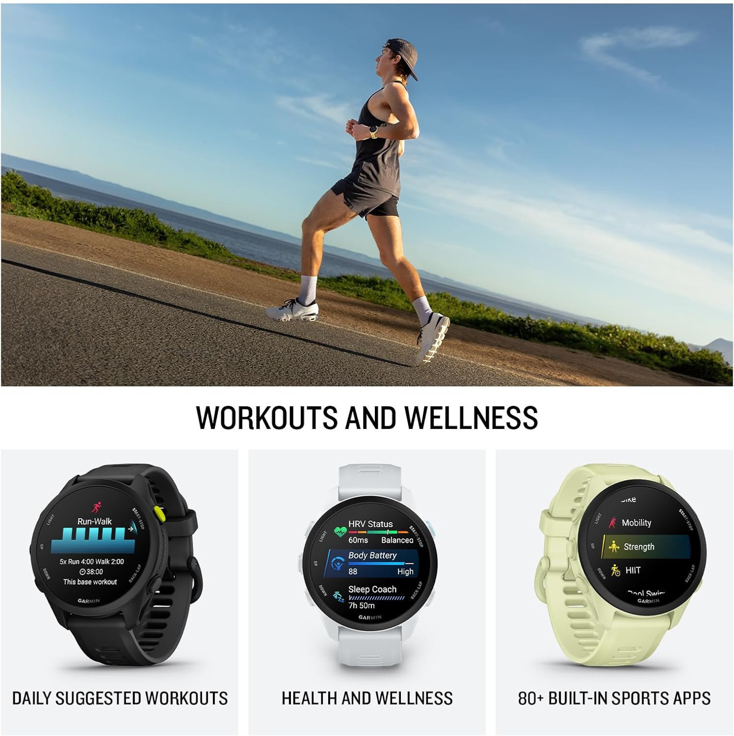 Image of GARMIN Forerunner 70 GPS Running Smartwatch With Advanced Training Metrics Smartwatch