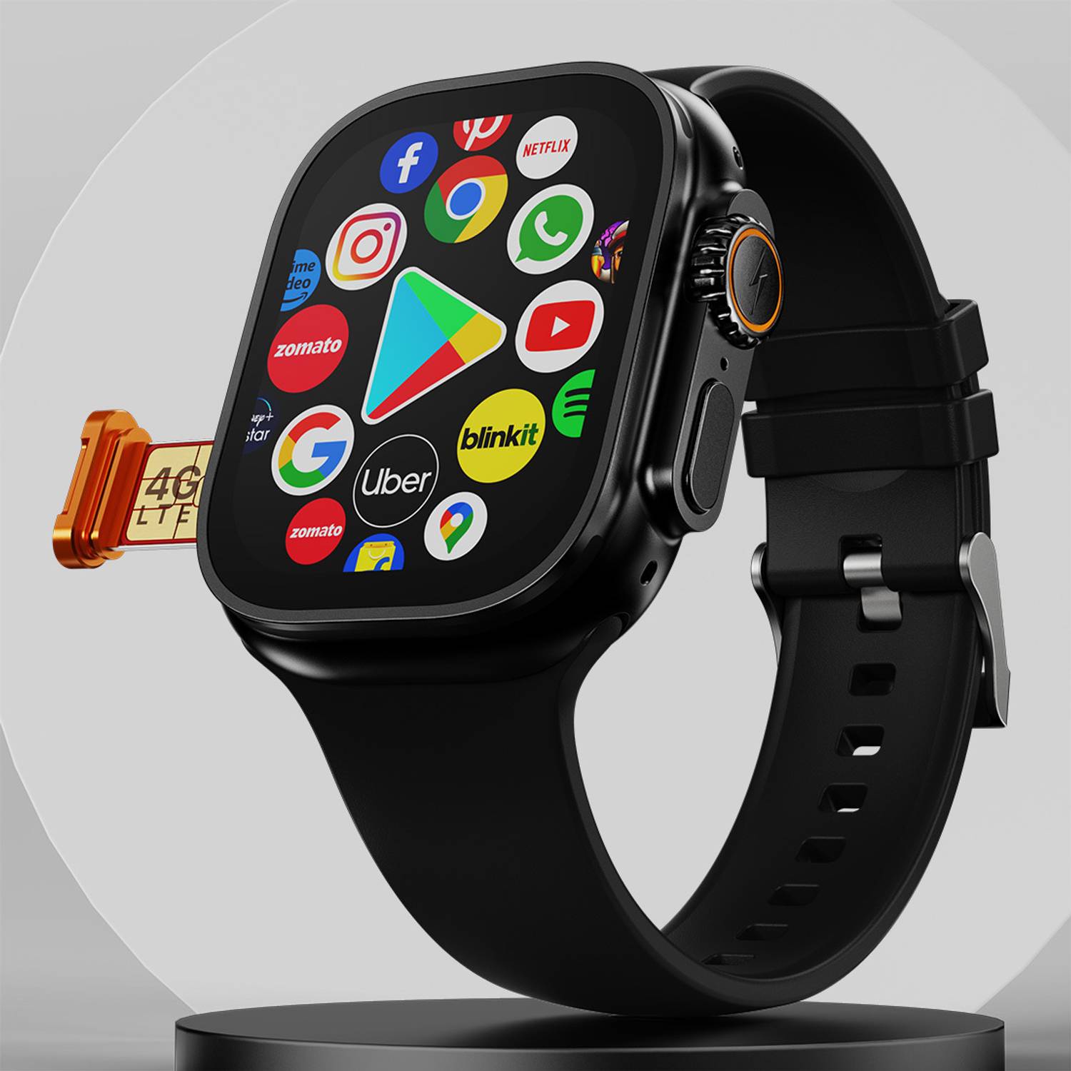 Fire-Boltt Oracle WristPhone - 4G SIM/LTE/WiFi, Android OS, Play