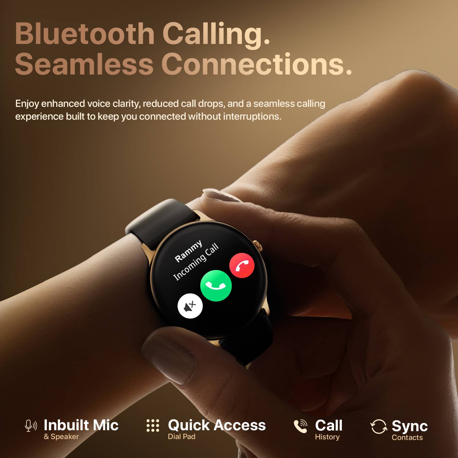 Fire-Boltt Ninja Talk 35.3mm Round Bluetooth Calling Smartwatch - Image 4