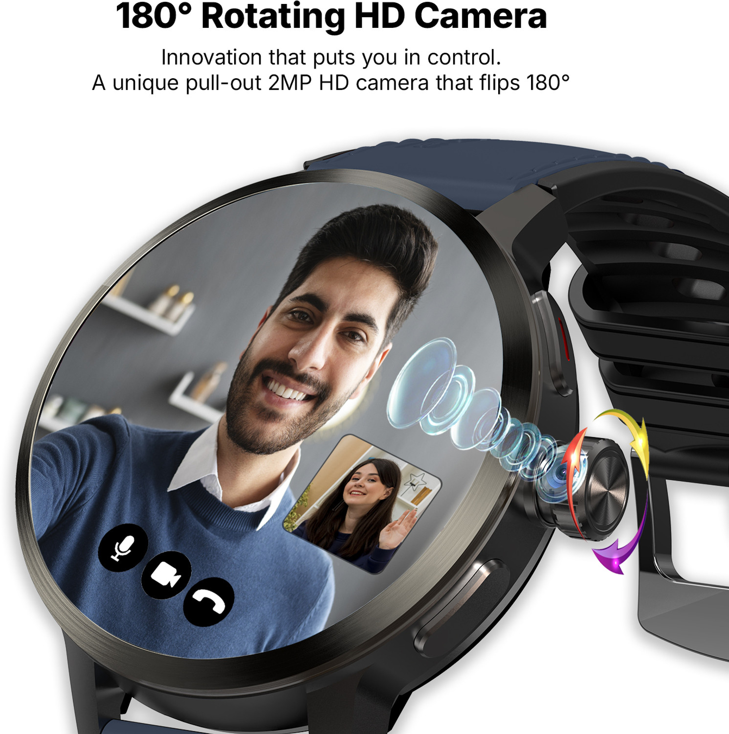 Image of Ai+ NovaWatch Rotatecam 4G Android Smartwatch, 180 Degree Rotating Camera & GPS Smartwatch