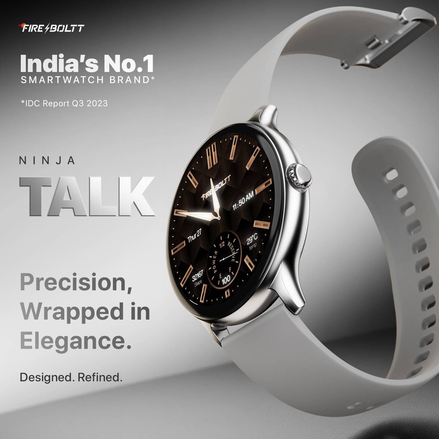 Fire-Boltt Ninja Talk 35.3mm Round Bluetooth Calling Smartwatch - Image 2