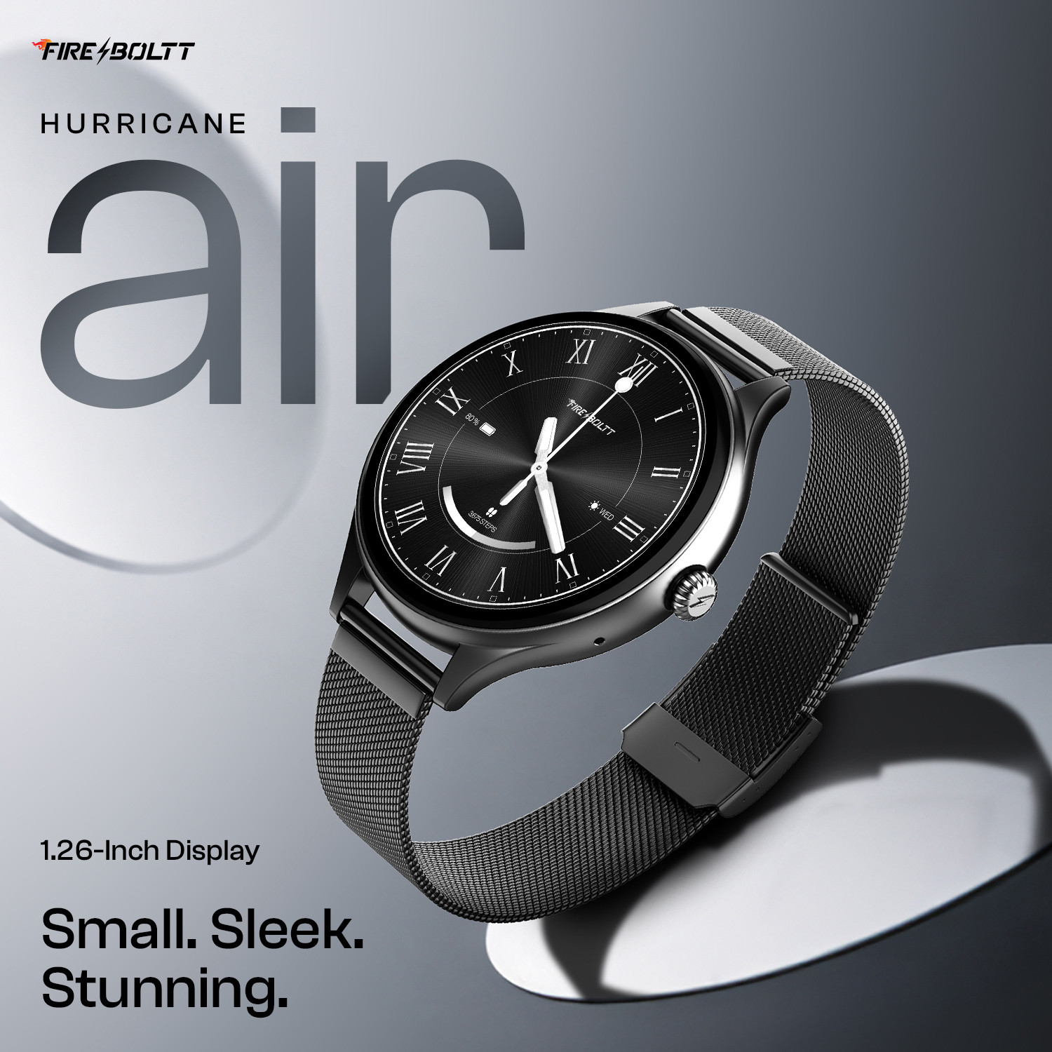 Image of Fire-Boltt Hurricane Air 1.26 Round Display Rotating Crown Metal Body Wireless Charging Smartwatch