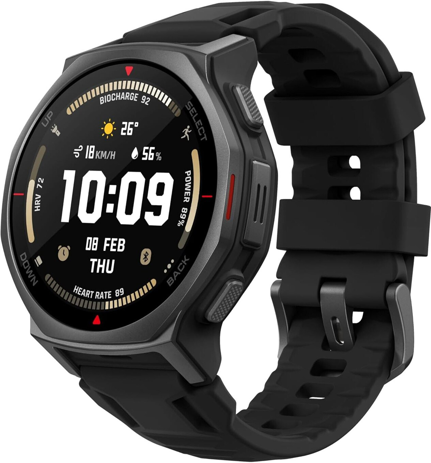 Image of AMAZFIT T-Rex 3 Pro 44mm Smartwatch (Tactical Black Strap, Free Size)