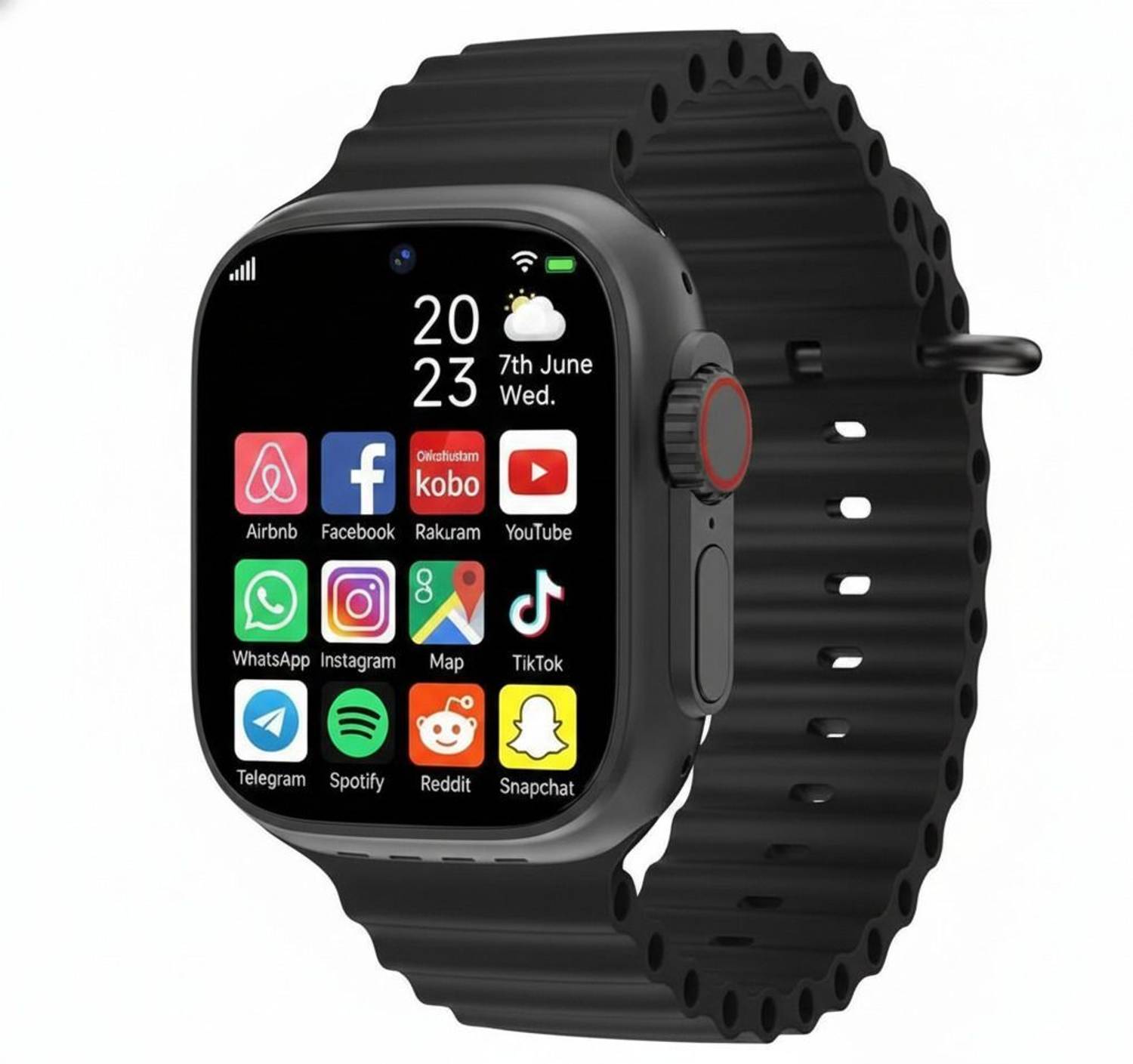 Kareem T800 Ultra Smartwatch (Black), 1.99" HD Display, Bluetooth