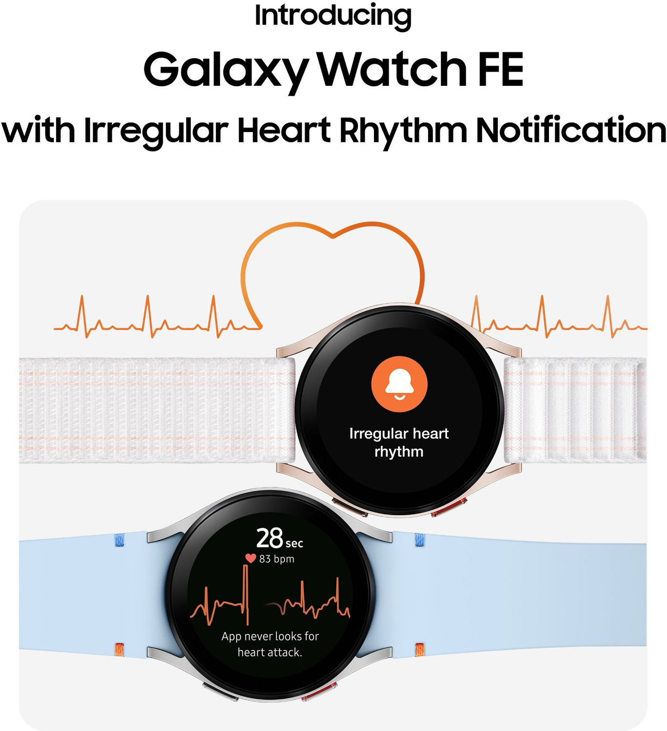 Image of Samsung Galaxy Watch FE, 40mm BT, Sapphire Crystal Display, Sleep Coach, Fall Detection