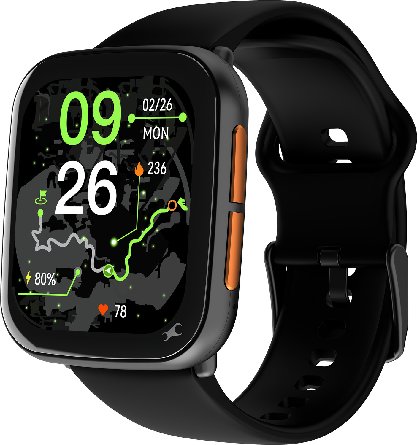 Image of Fastrack Navstar 1.85 inch AMOLED Square Display with Built In GPS,AI Chat,Dual Buttons,IP68 Smartwatch