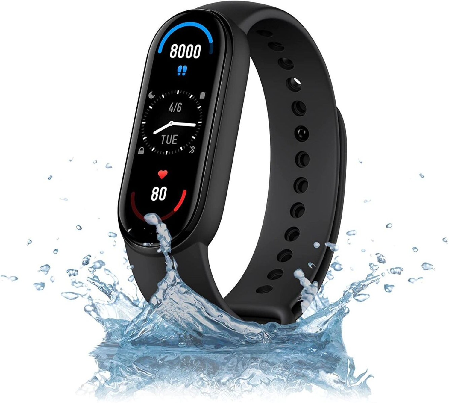 Image of Mi Smart Band 6 - Large AMOLED Color Display Health Tracking, Alarm, (Black) Smartwatch