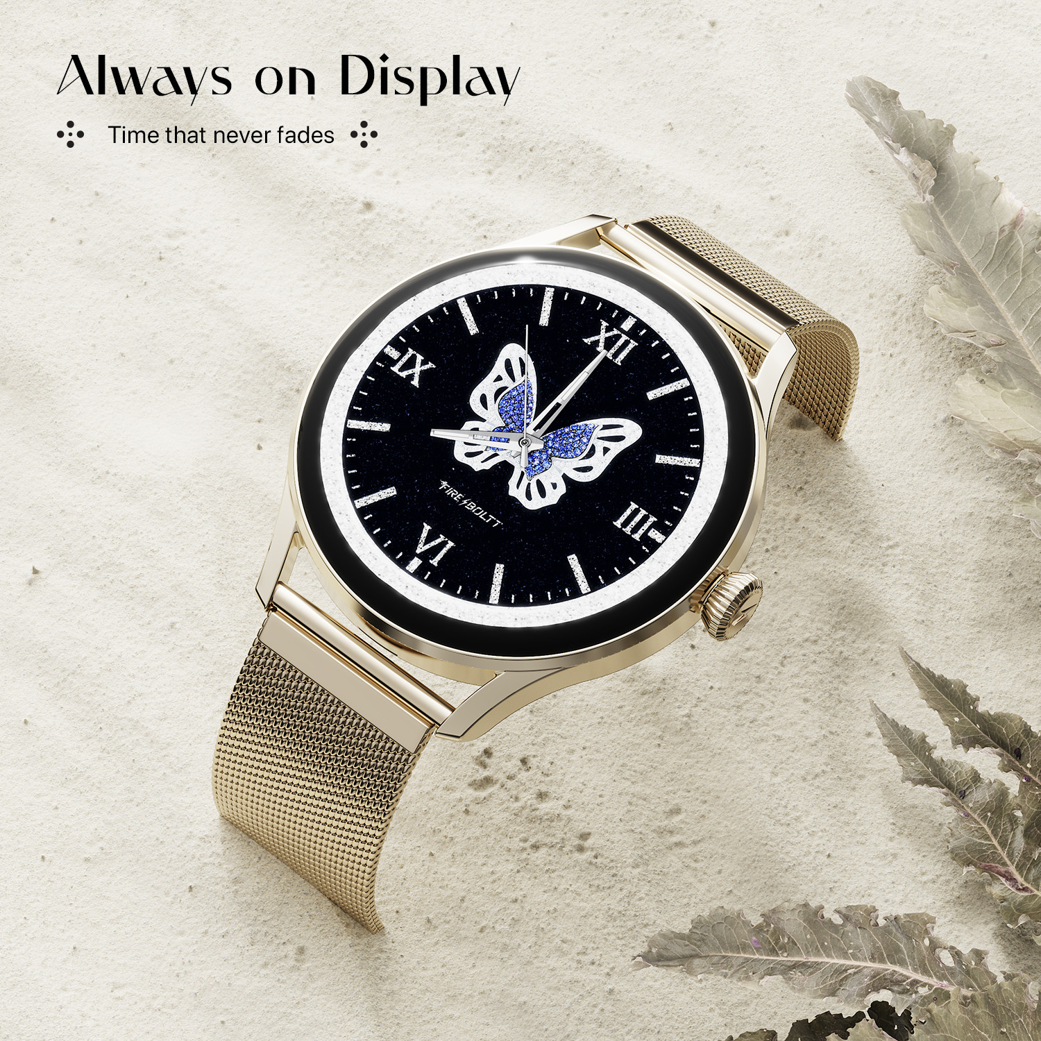 Image of Fire-Boltt Glitz 1.19 AMOLED Display, Rotating Crown, 1000 Nits, BT Call, Metal Body Women Smartwatch