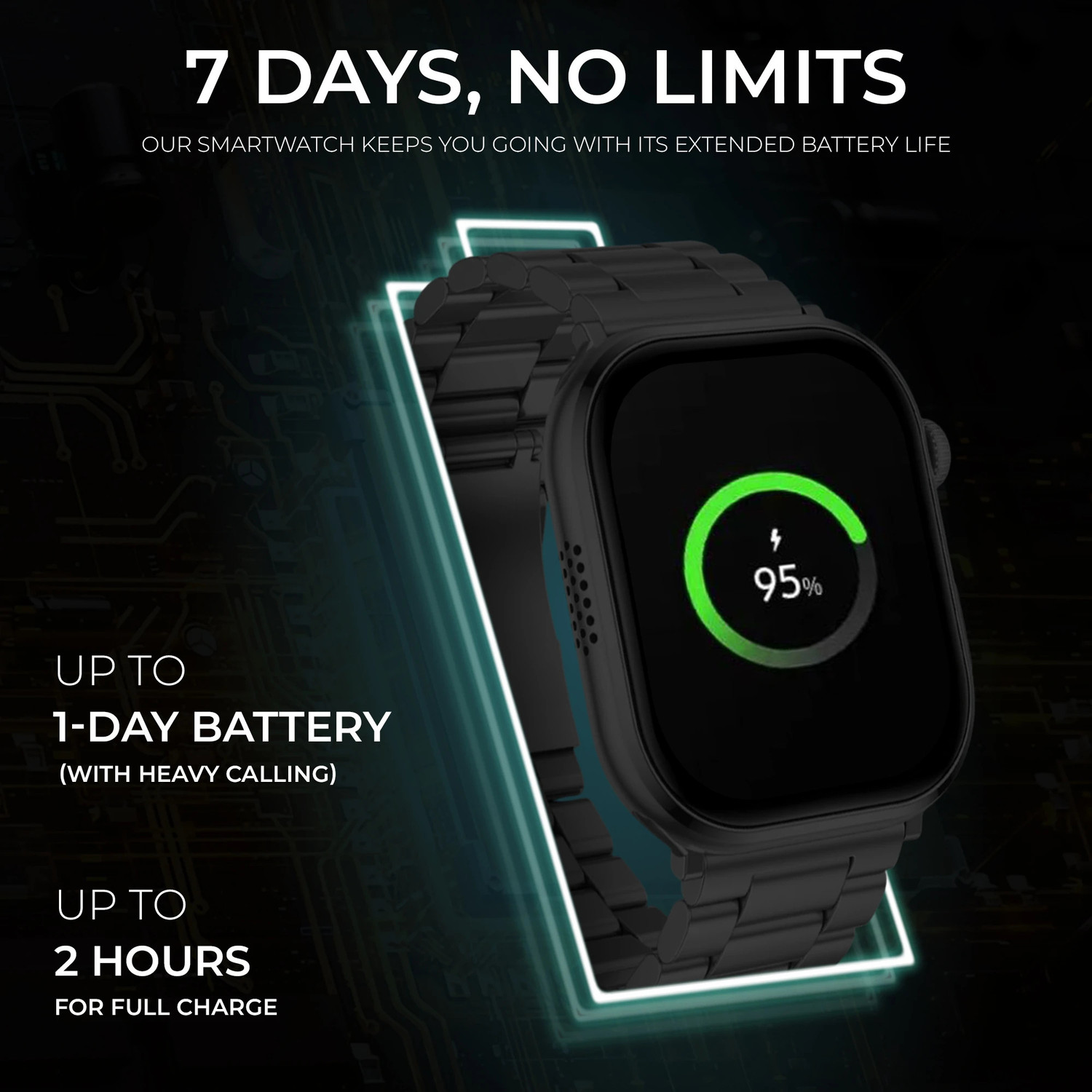 Image of GameSir T500 Ultra Metal Black Smartwatch with Bluetooth, Fitness & Heart Rate Tracking Smartwatch