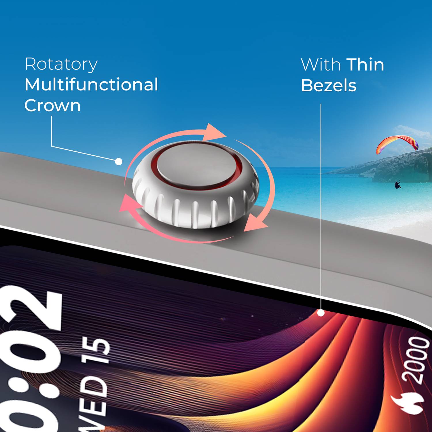 beatXP Marv Raze 1.96" Display Smartwatch - Image 4