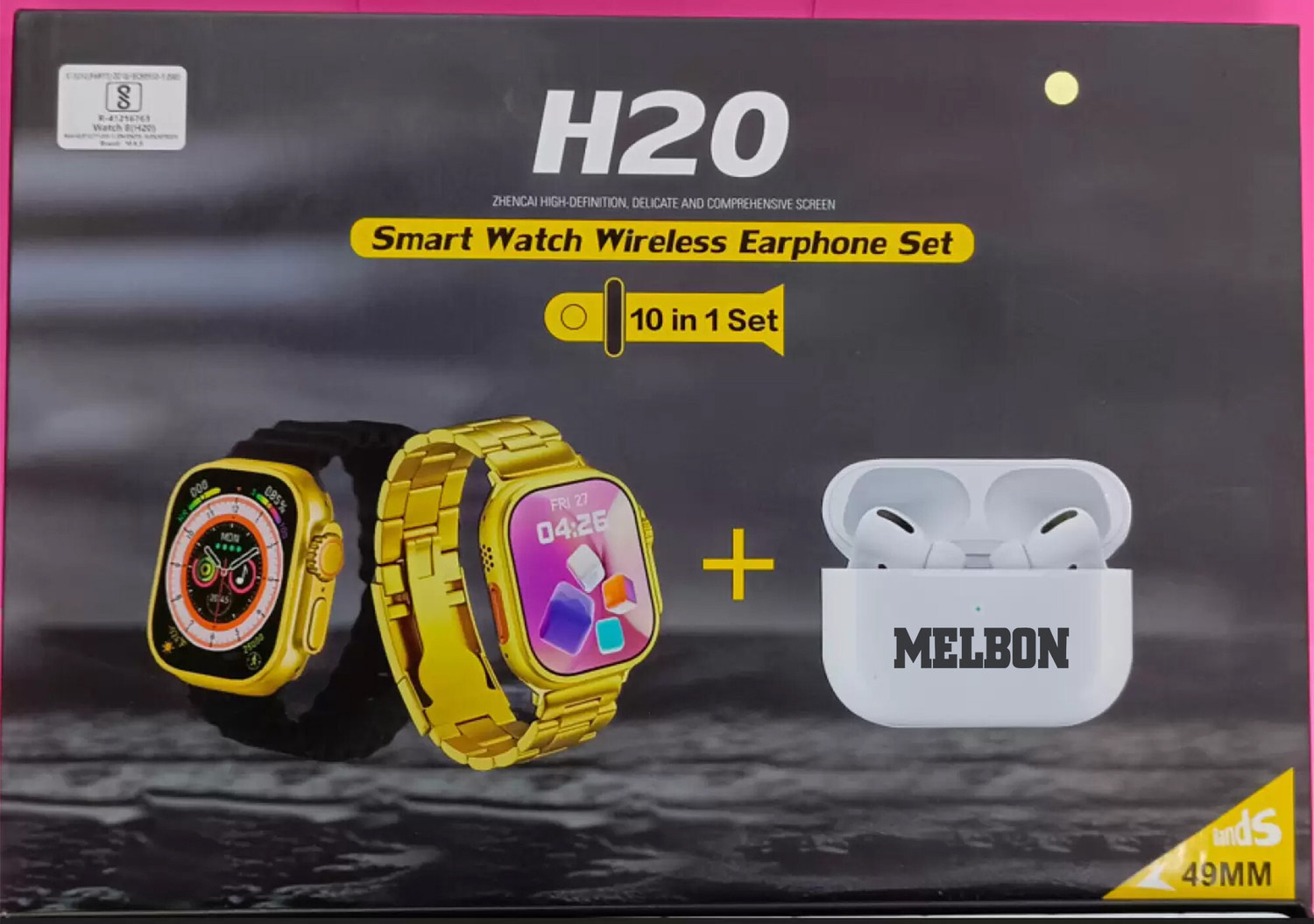 Image of Melbon H20 Ultra Bluetooth calling, Phone Book,Music Control,Voice assis. with 1 - TWS Smartwatch