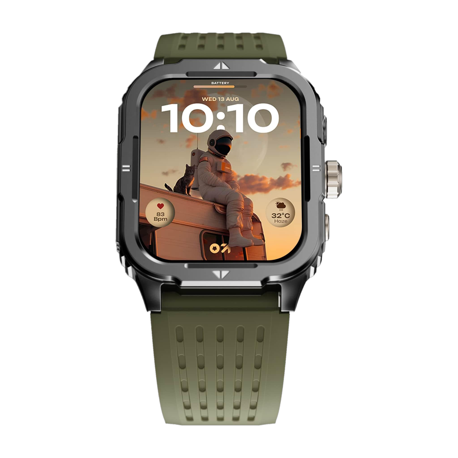 GOBOULT Tuff Rivet 1.9'' HD Display, Working Crown , Quick Access Torch Smartwatch