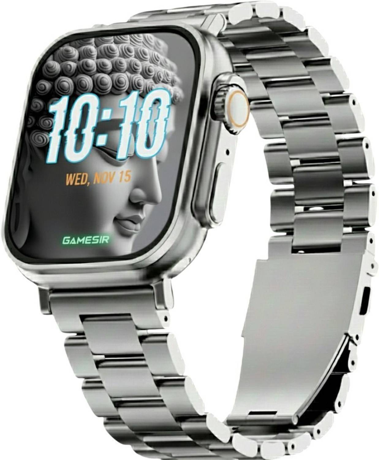 GameSir Silver T800 Ultra Smartwatch Stainless Steel, BT Calling,