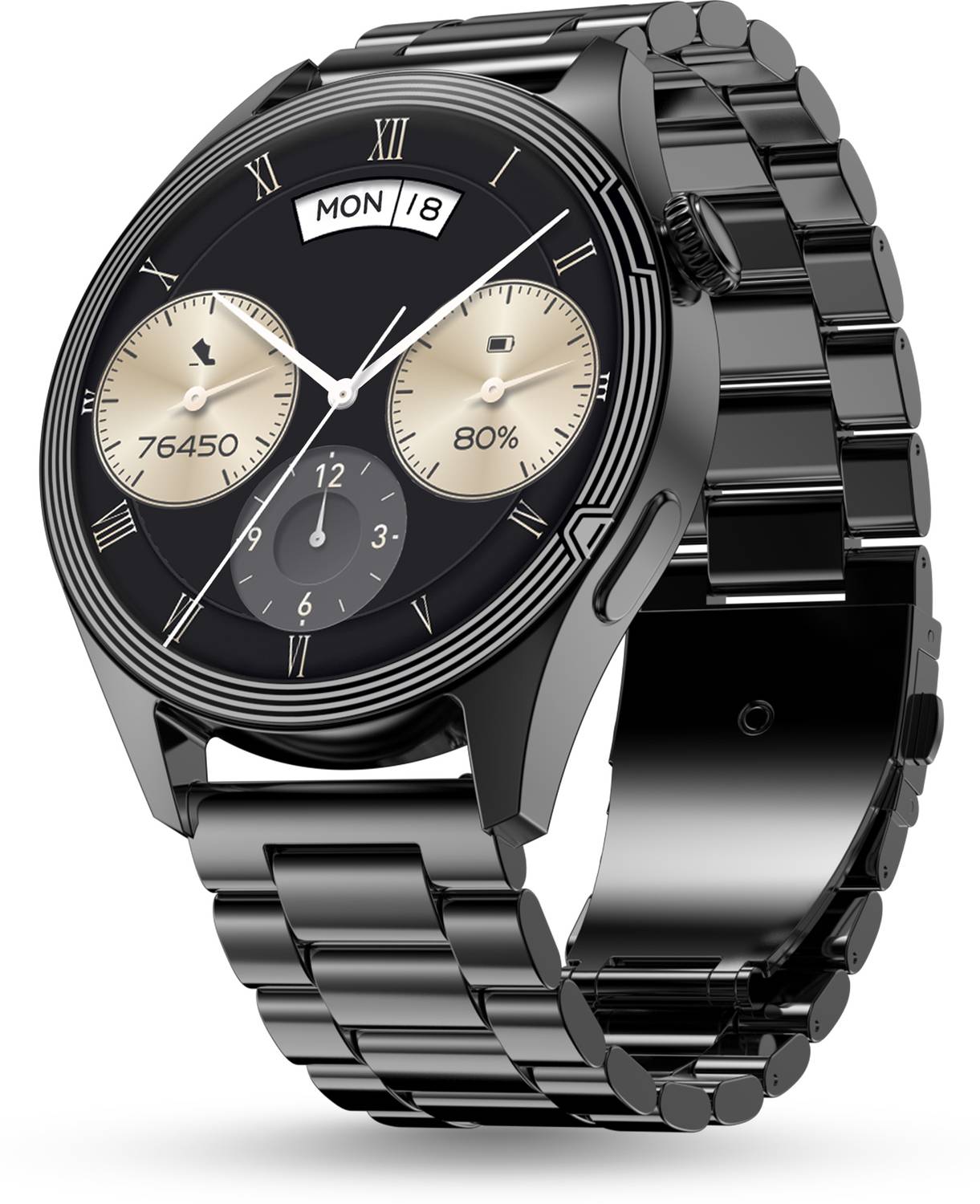 Pebble Carbon 1.39"HD Display,Black Series,Health Suite,BT Callin