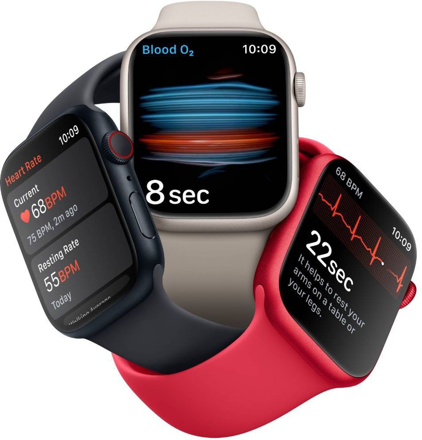 Apple Watch Series 8, 41mm GPS + Cellular ECG app, Temperature