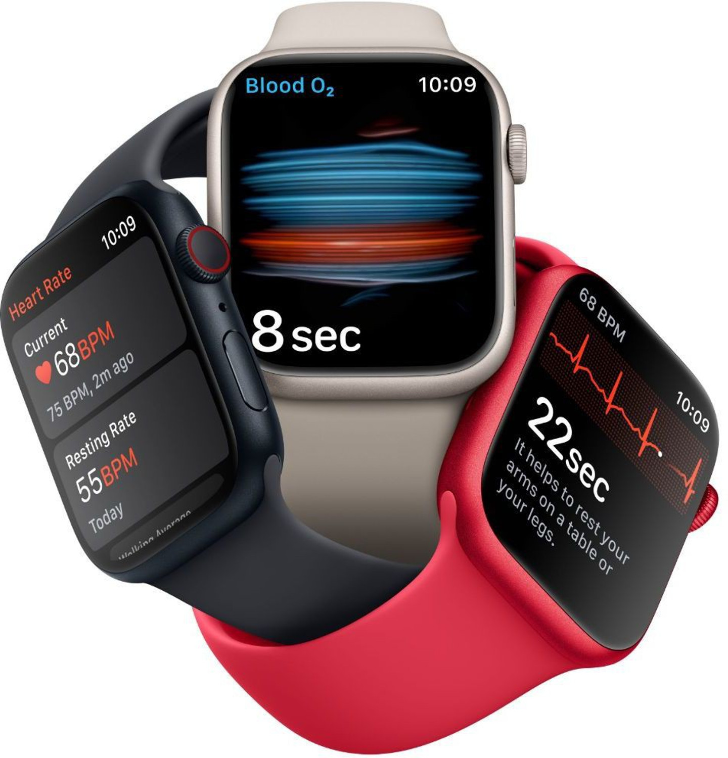 Image of Apple Watch Series 8, 41mm GPS + Cellular ECG app, Temperature sensor, Crash Detection