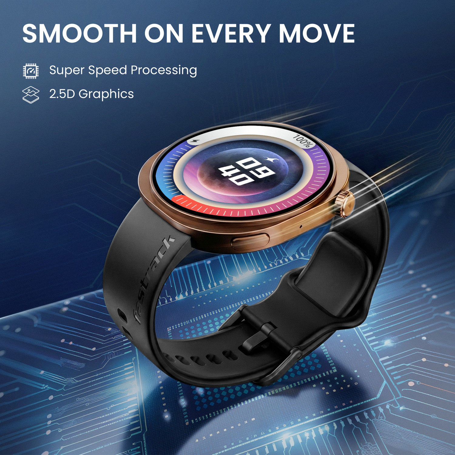 Image of Fastrack Revoltt R3 Pro AMOLED | 60Hz Refresh Rate | Nitro Fast Charging | BT Calling Smartwatch