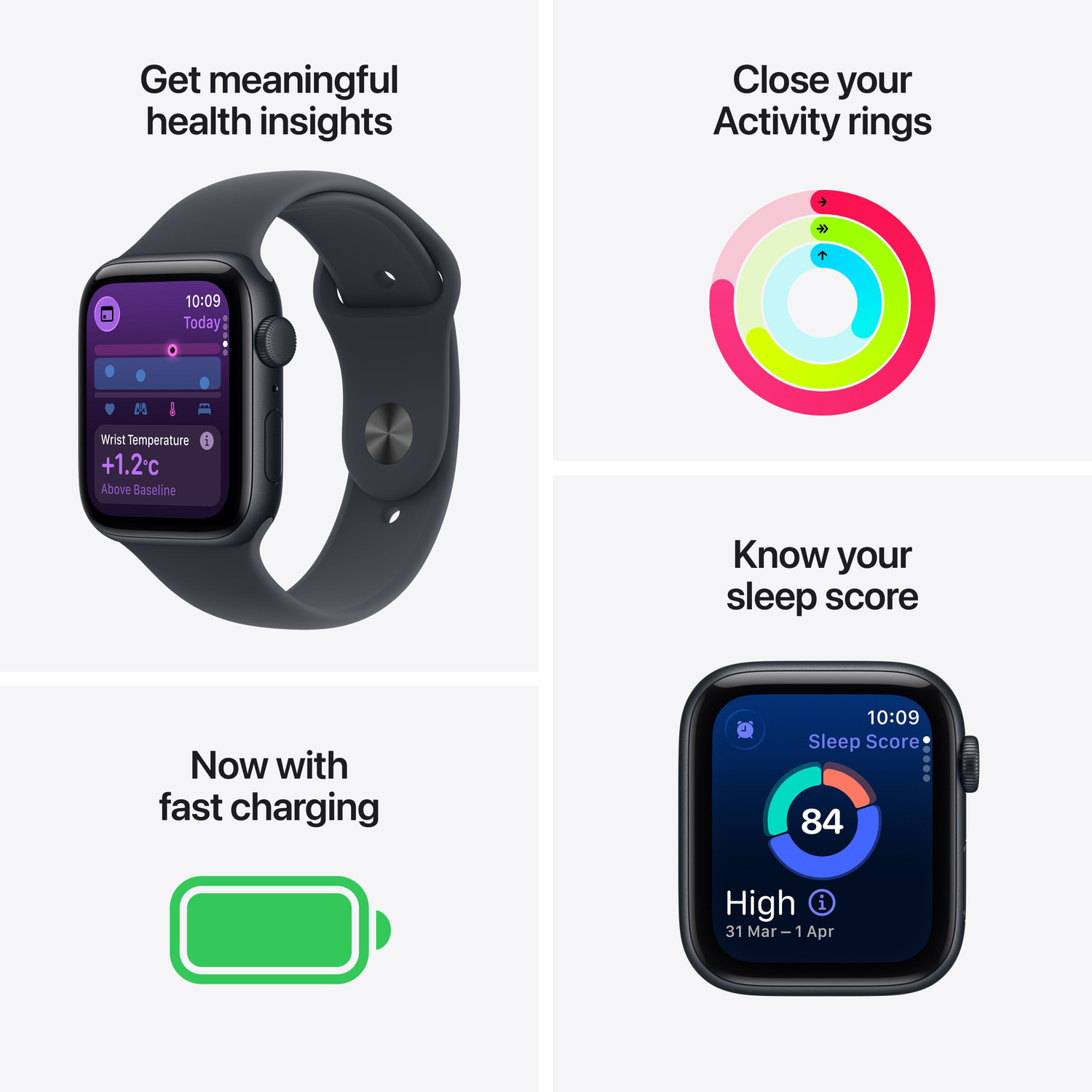 Image of Apple Watch SE 3(2025) GPS 40mm Midnight Aluminium Case Midnight Sport Band - M /L