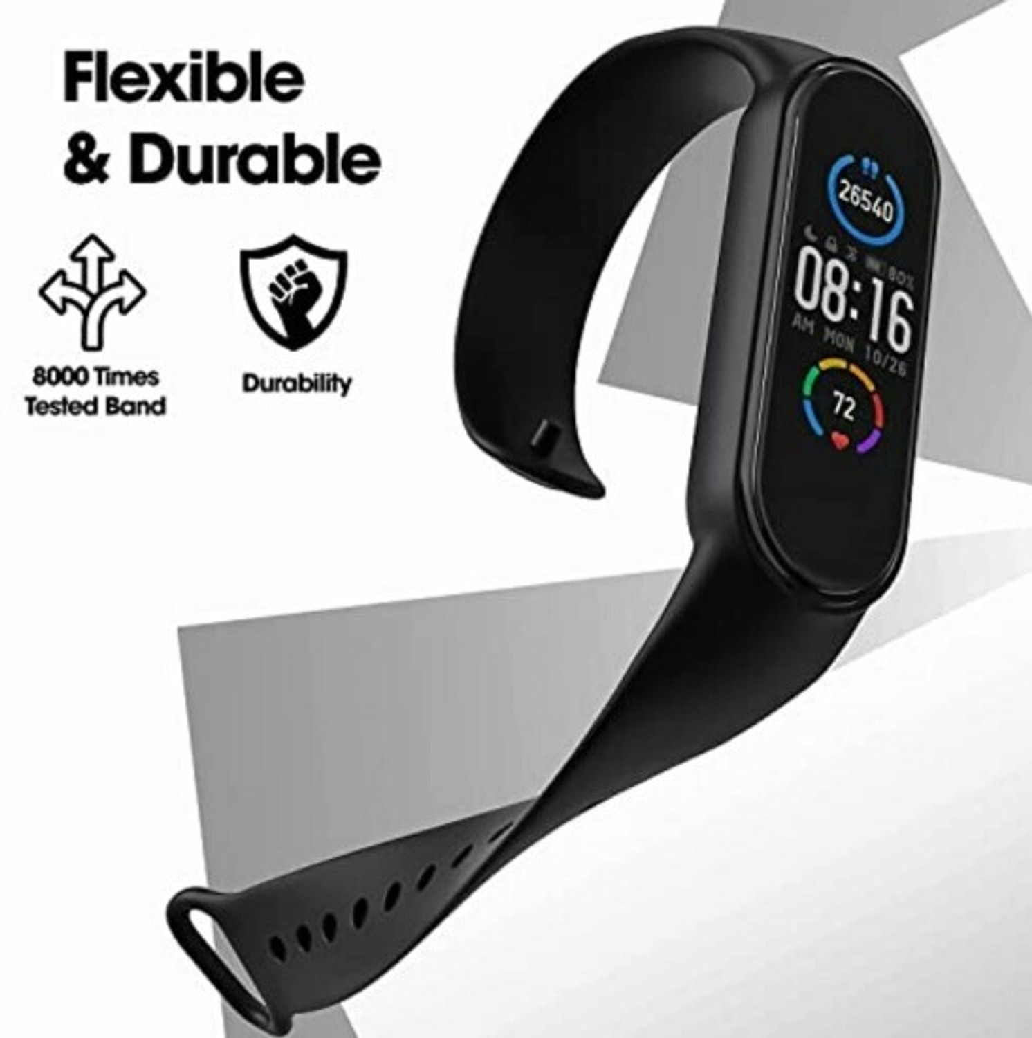 Image of Mi Smart Band 5 - Large AMOLED Color DisplayHealth Tracking, Alarm,(Black) Smartwatch