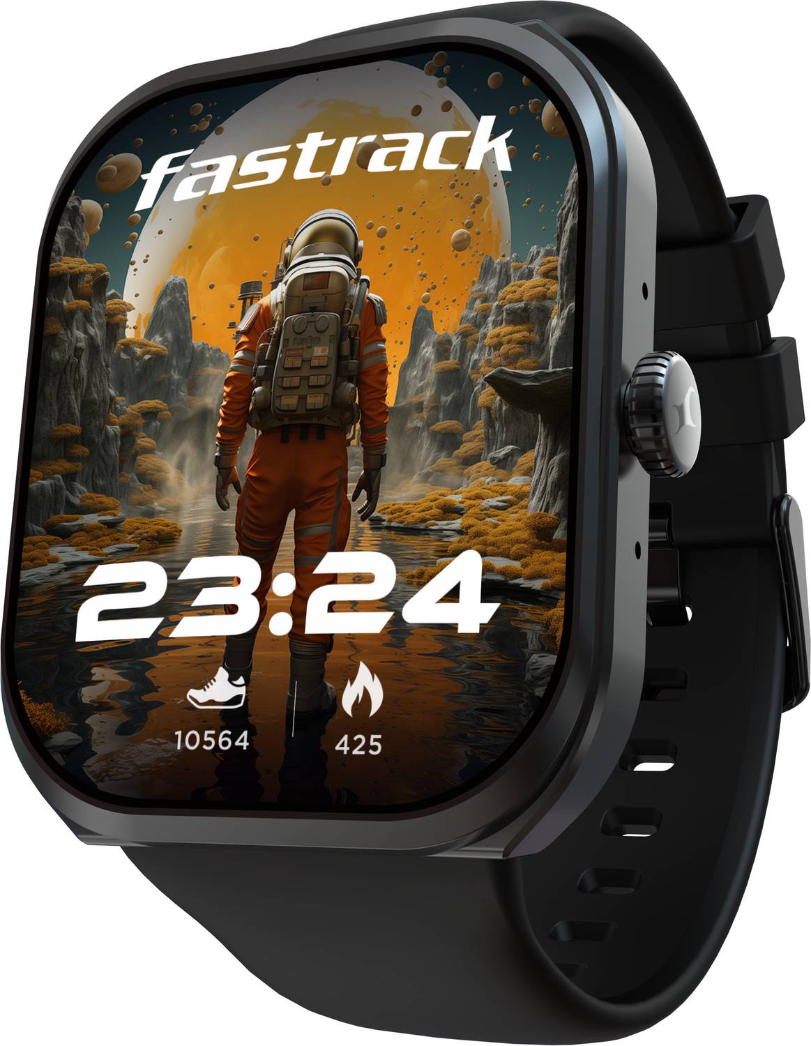 Fastrack Revoltt FS2+|2.01'' Display|Functional Crown|BT Calling|AI Voice Assistance|IP68 Smartwatch