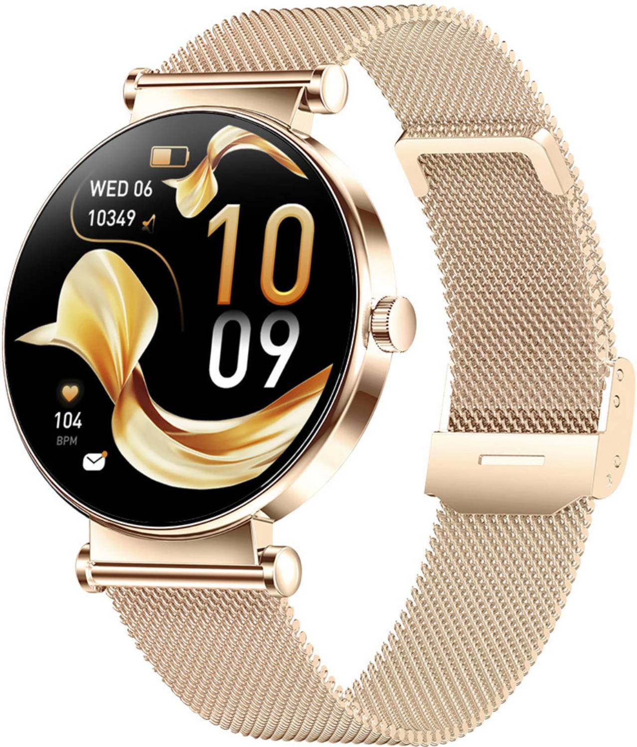 Monkeyman ApeWatch Bella Smartwatch (Pink, Gold Strap, Free Size)
