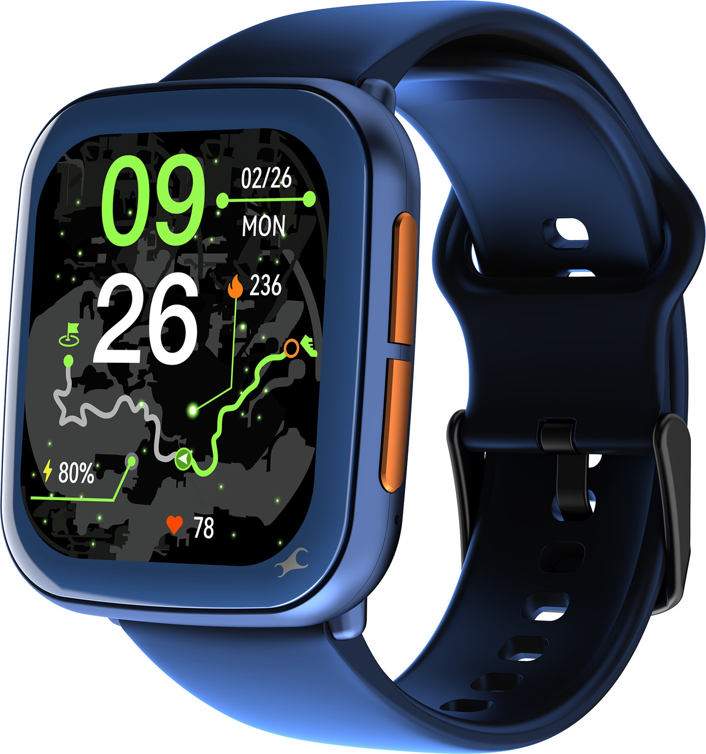 Image of Fastrack Navstar 1.85 inch AMOLED Square Display with Built In GPS,AI Chat,Dual Buttons,IP68 Smartwatch