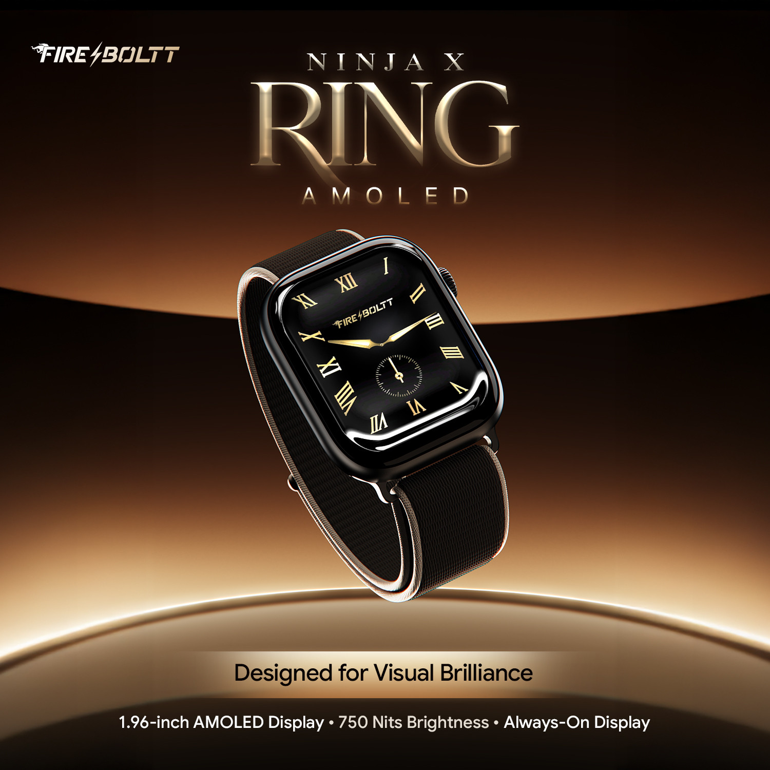 Image of Fire-Boltt Ninja Ring 1.96 inch AMOLED Smartwatch