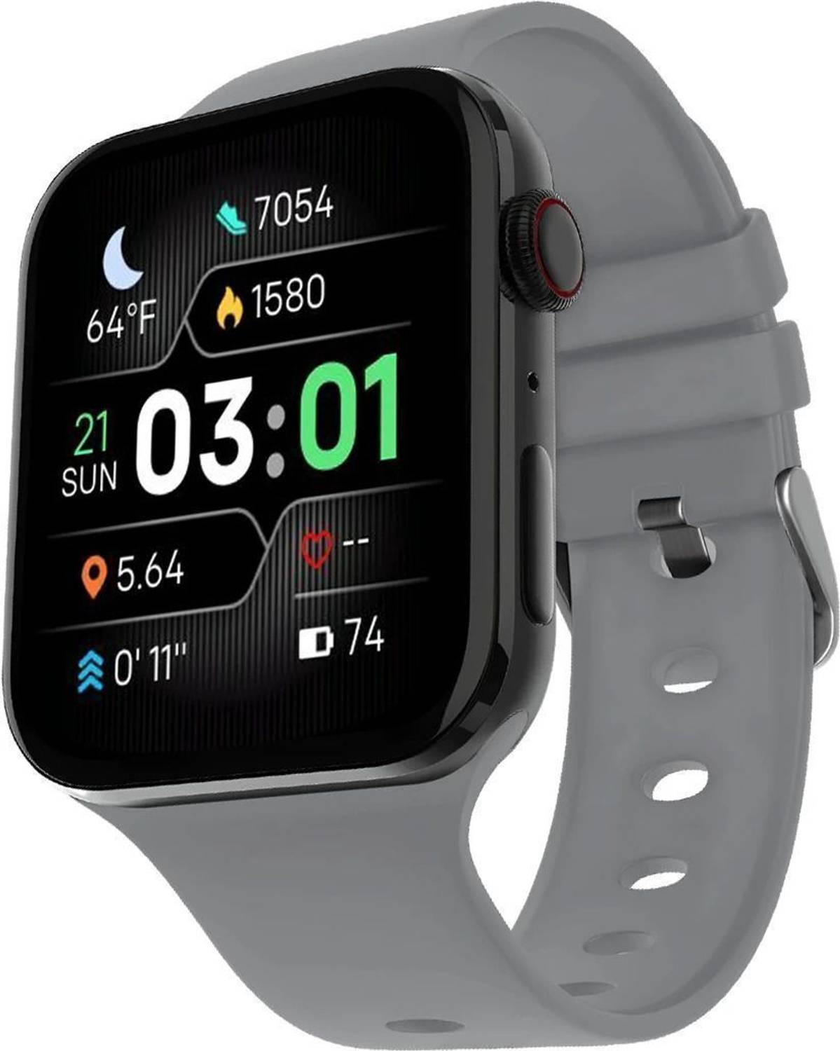 PunnkFunnk T-STROM Grey" AMOLED Display BT Calling, Social Notifi