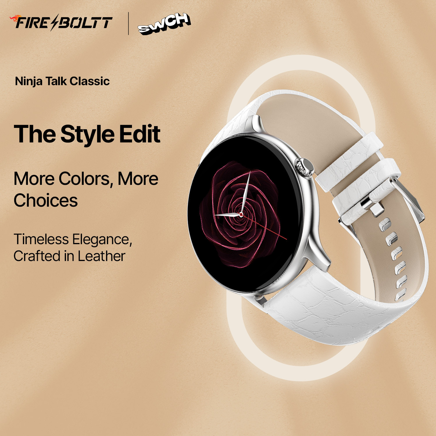 Image of Fire-Boltt Ninja Talk 35.3mm (1.39) Round Bluetooth Calling Metal Body,120 Sports Modes Smartwatch